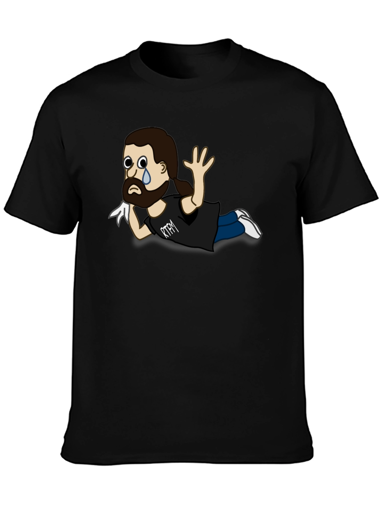 RTFM Cartoon Character Black T-Shirt