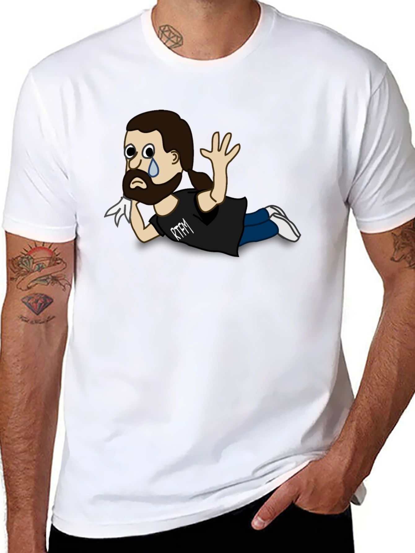 RTFM Cartoon Character Black T-Shirt