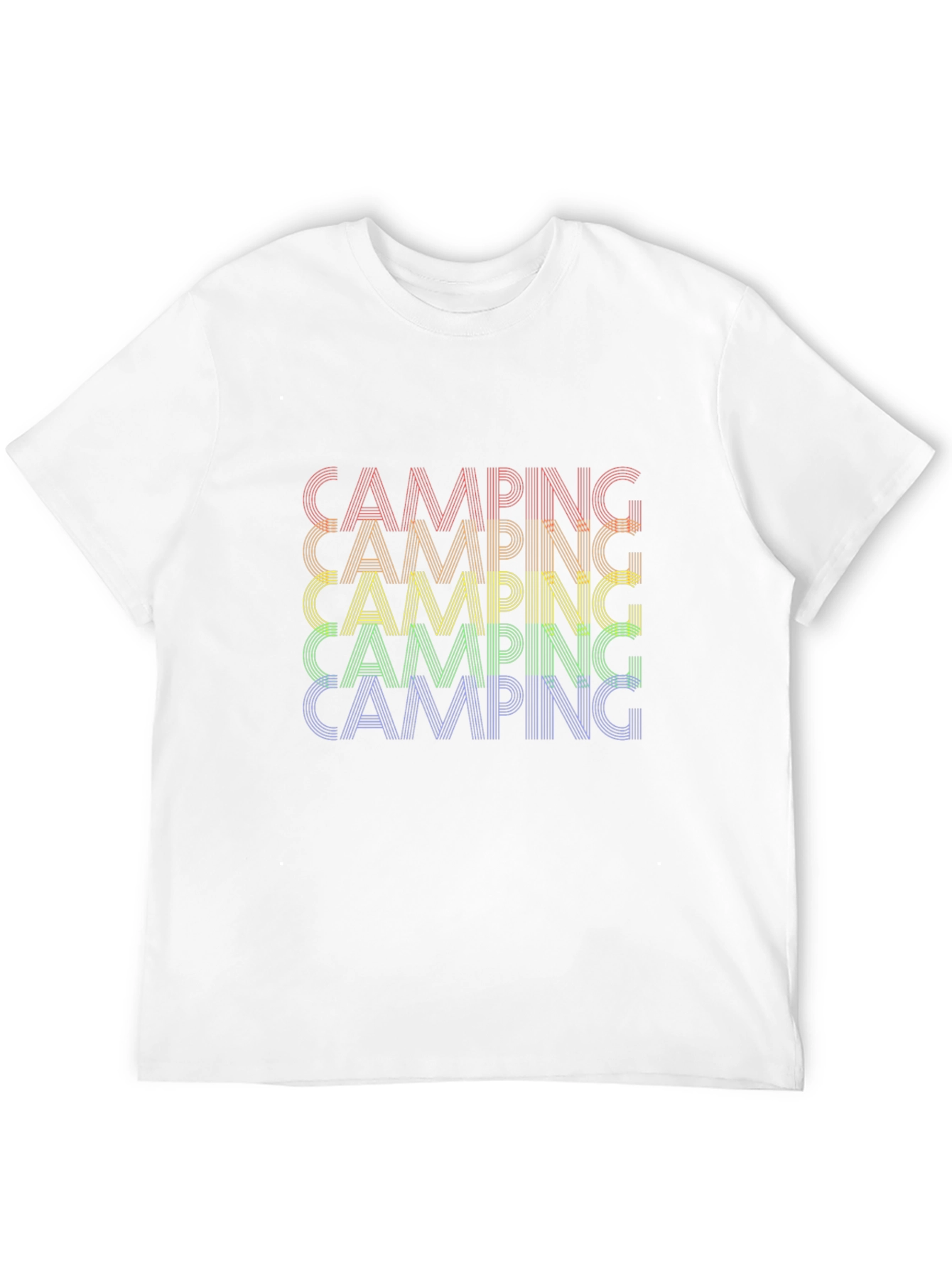 Camping Rainbow Graphic T-Shirt - Stylish Outdoor Apparel
