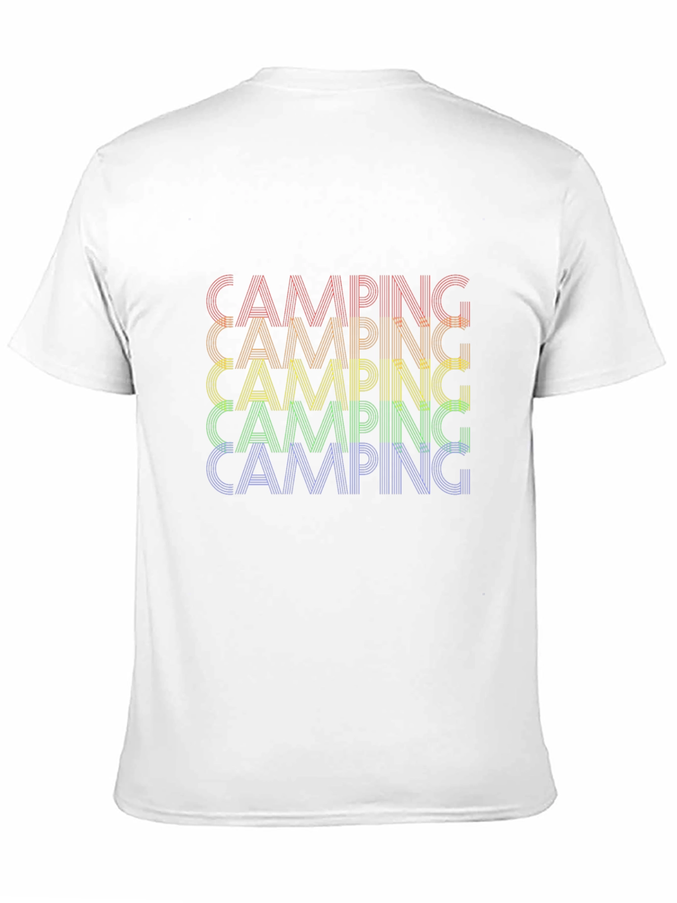 Camping Rainbow Graphic T-Shirt - Stylish Outdoor Apparel
