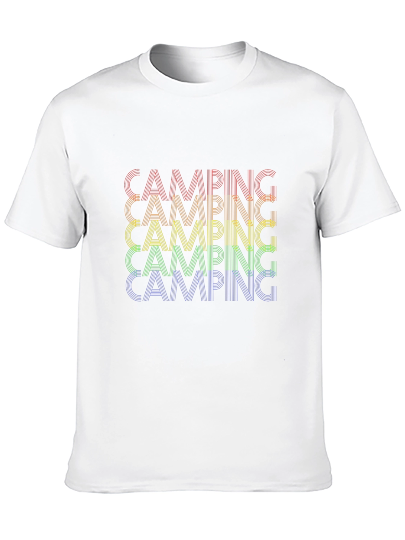 Camping Rainbow Graphic T-Shirt - Stylish Outdoor Apparel
