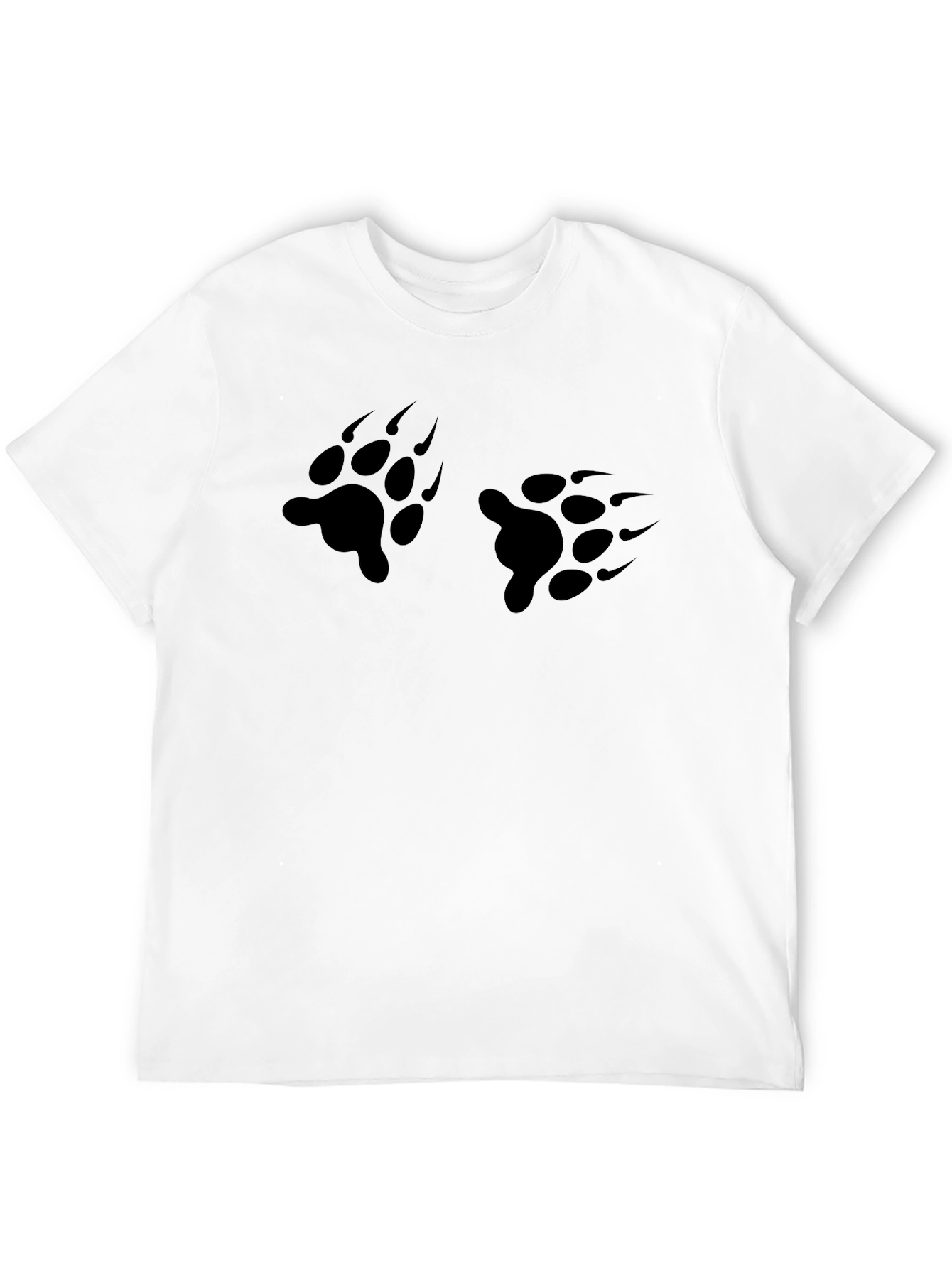 Mens Black Bear Paw Print T-Shirt