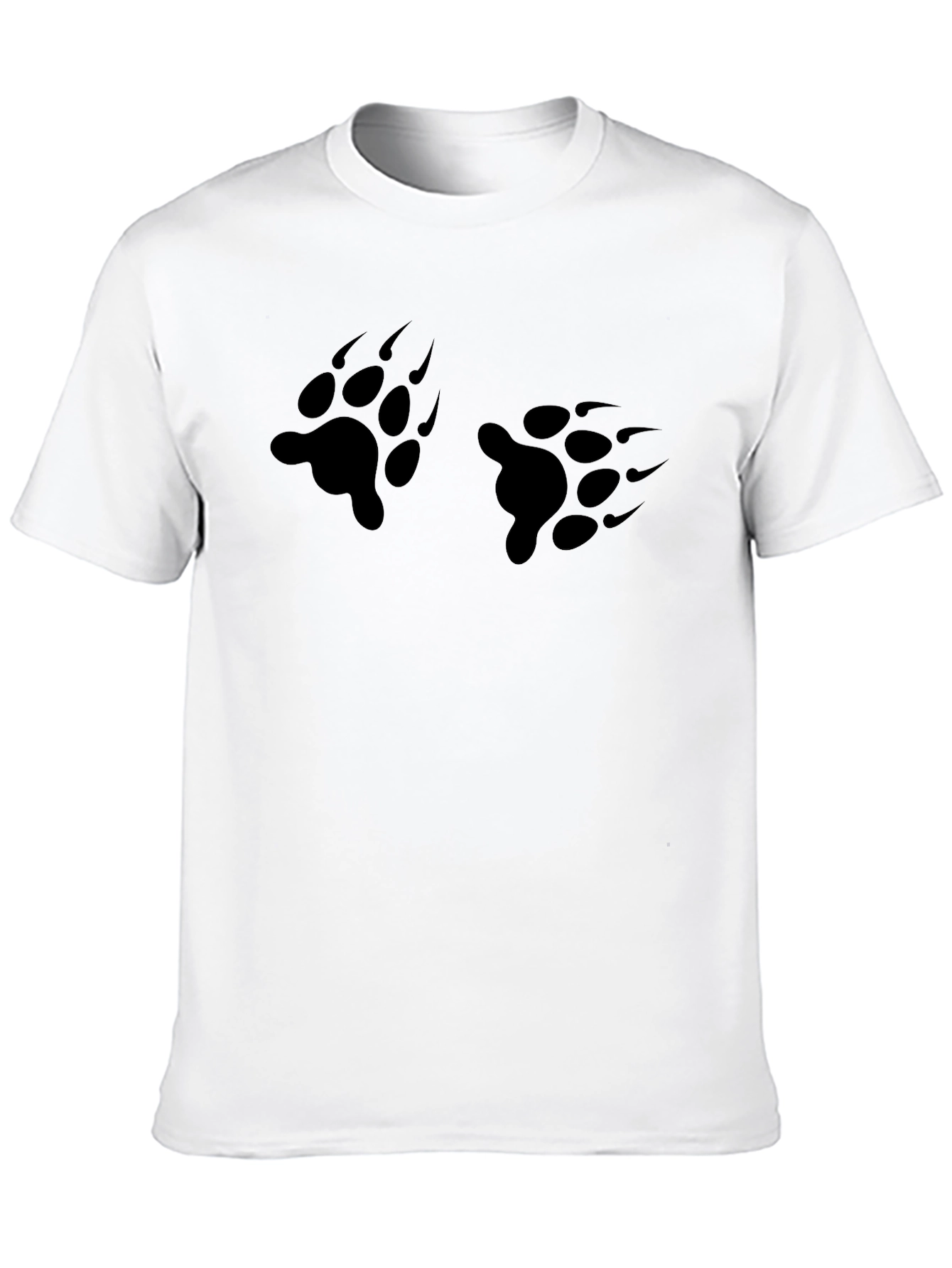 Mens Black Bear Paw Print T-Shirt