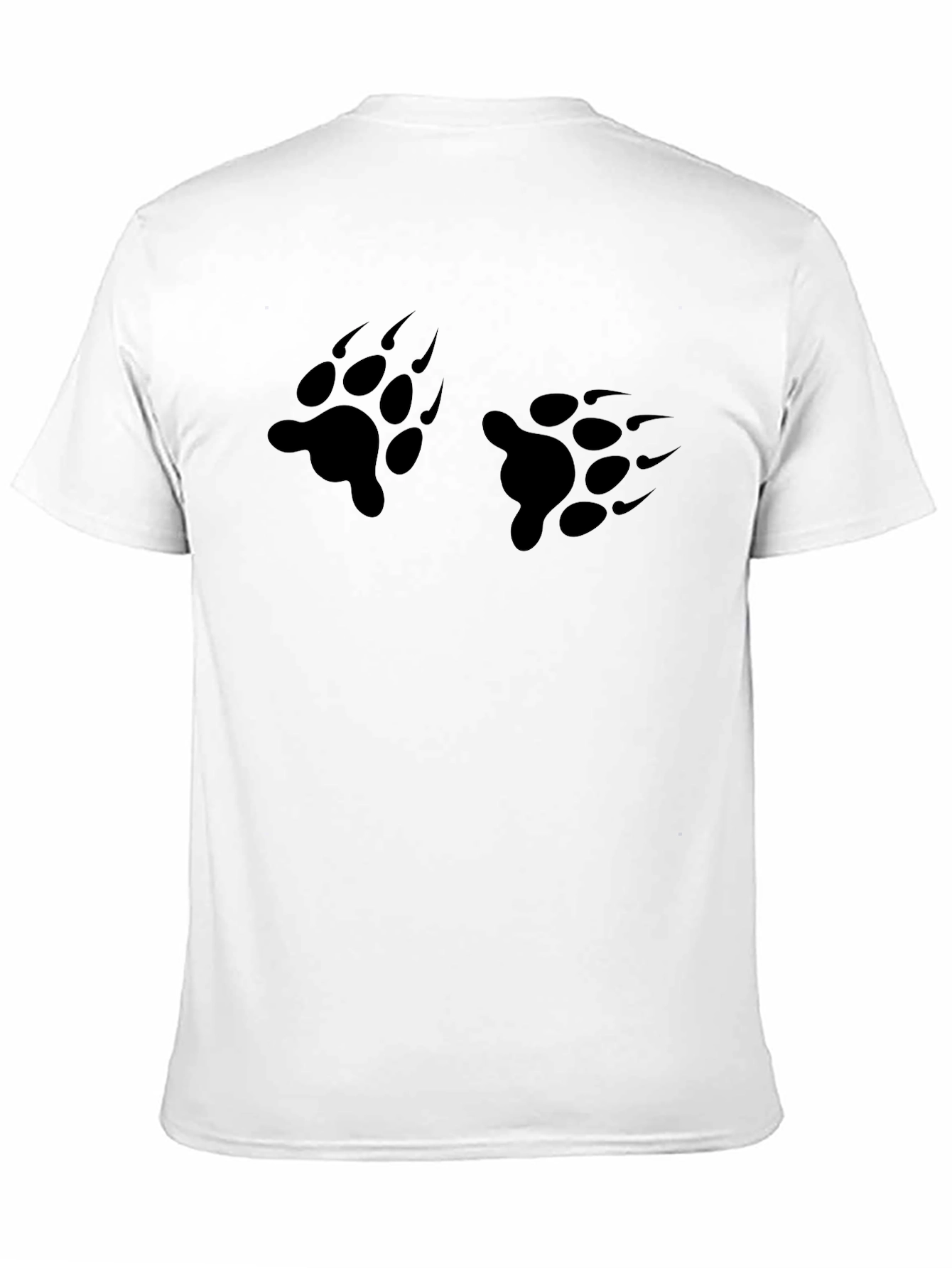 Mens Black Bear Paw Print T-Shirt