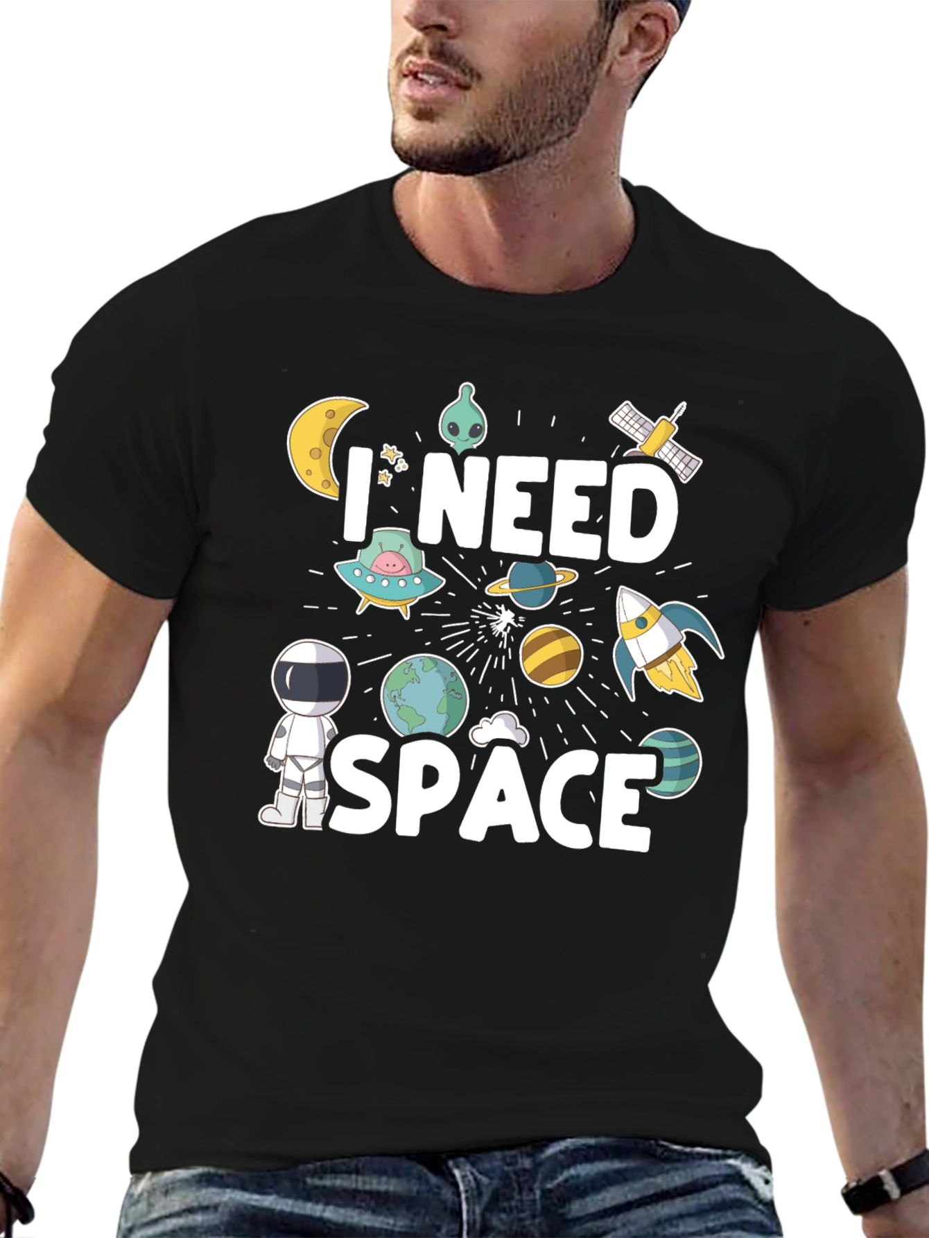 I Need Space Graphic Tee - Astronaut Design