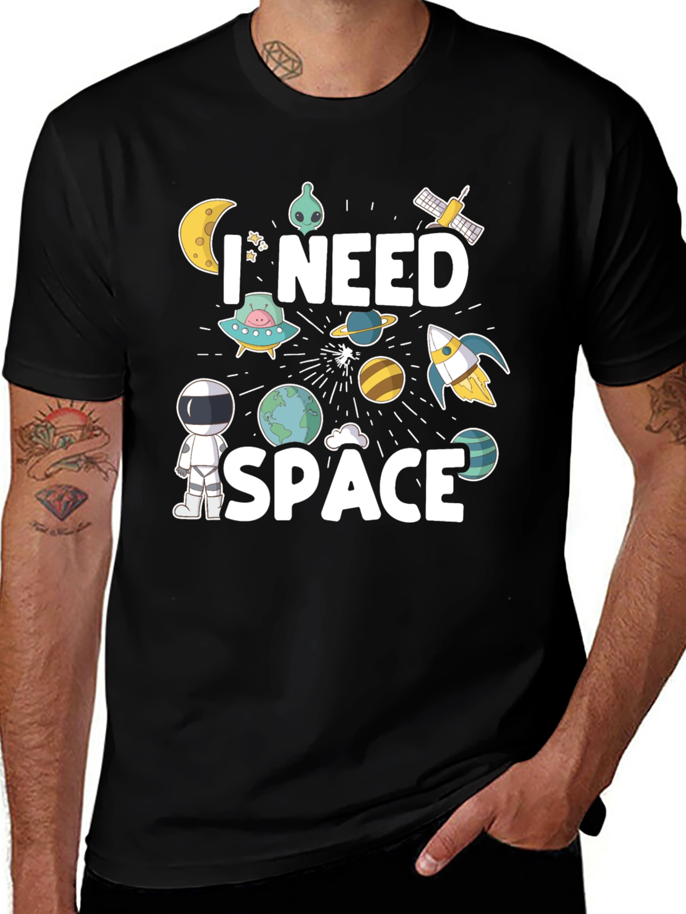 I Need Space Graphic Tee - Astronaut Design
