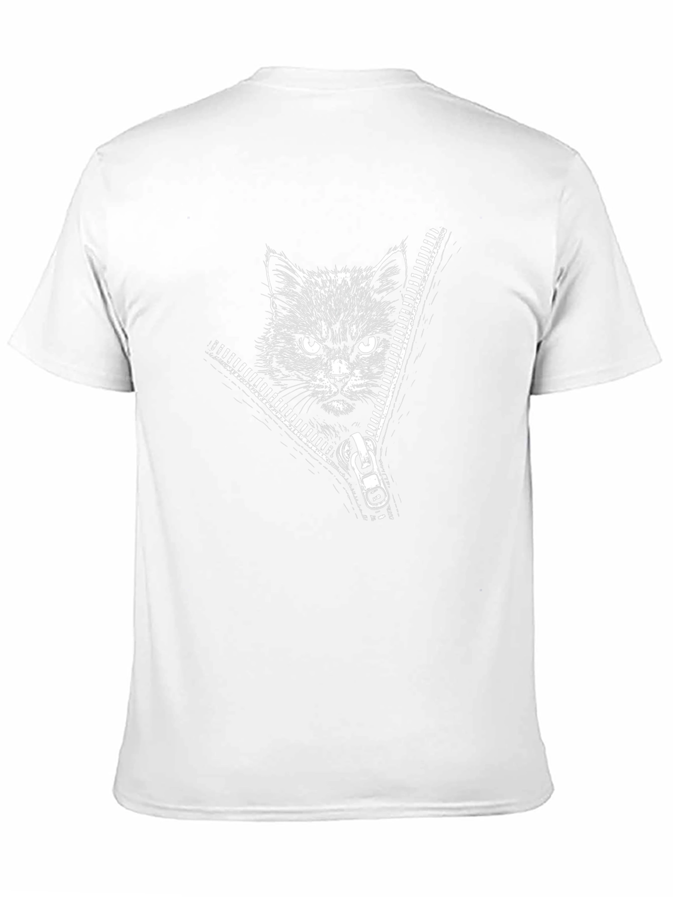 Black Cat Zipper T-Shirt - Mens Graphic Tee