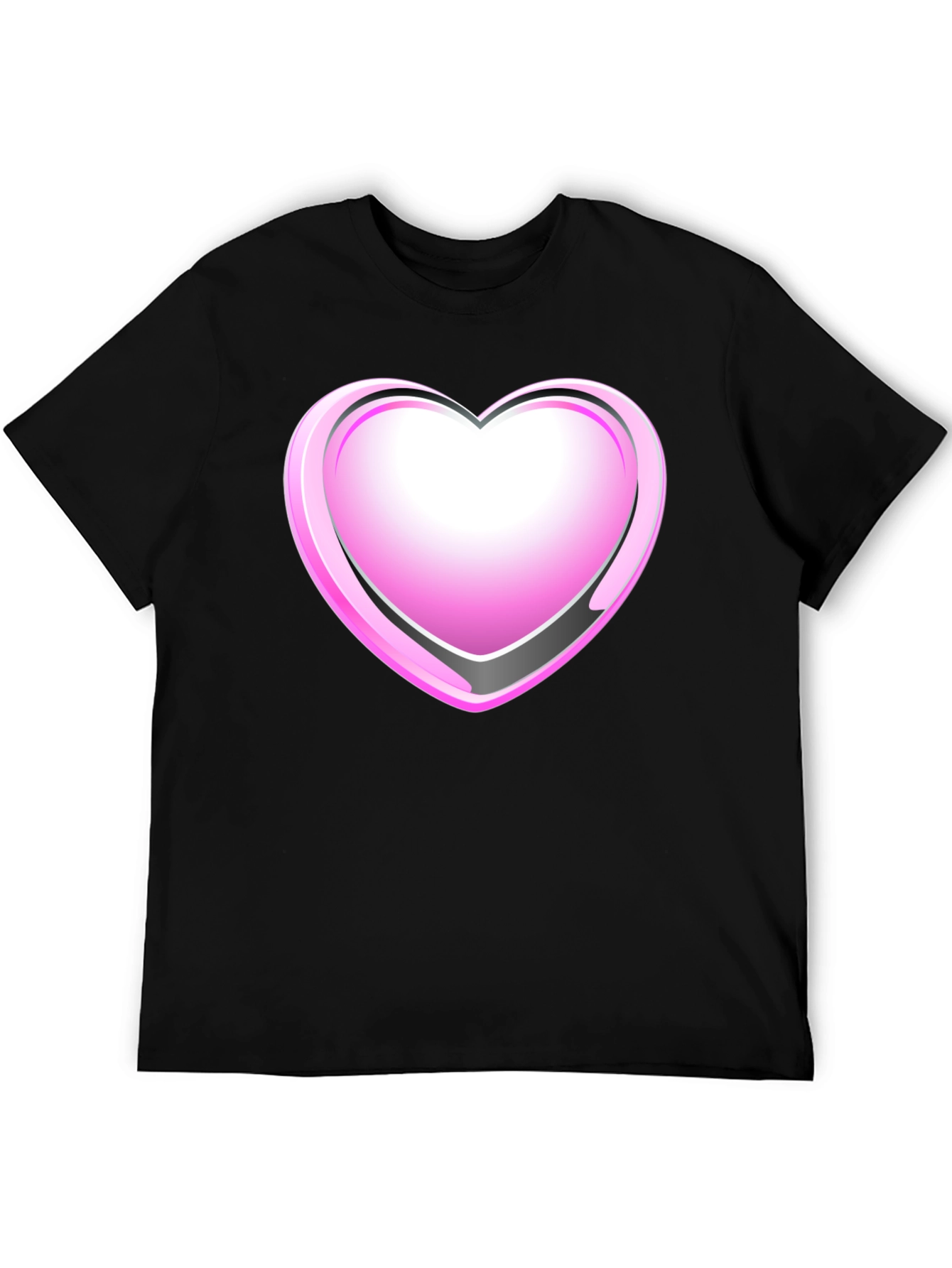 Black T-Shirt with Pink Heart