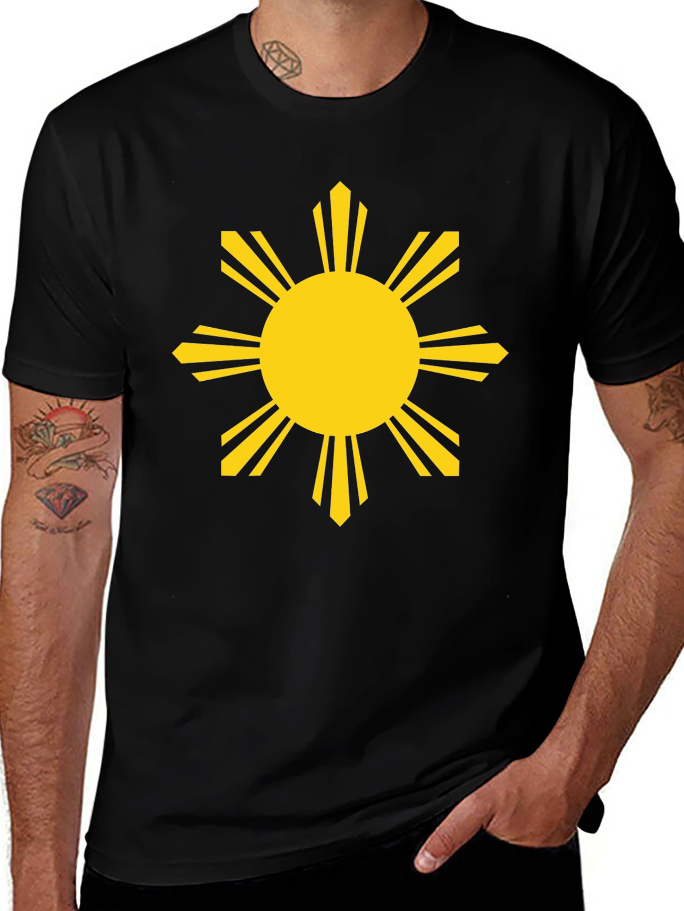 Filipino Sun Graphic Tee - Black