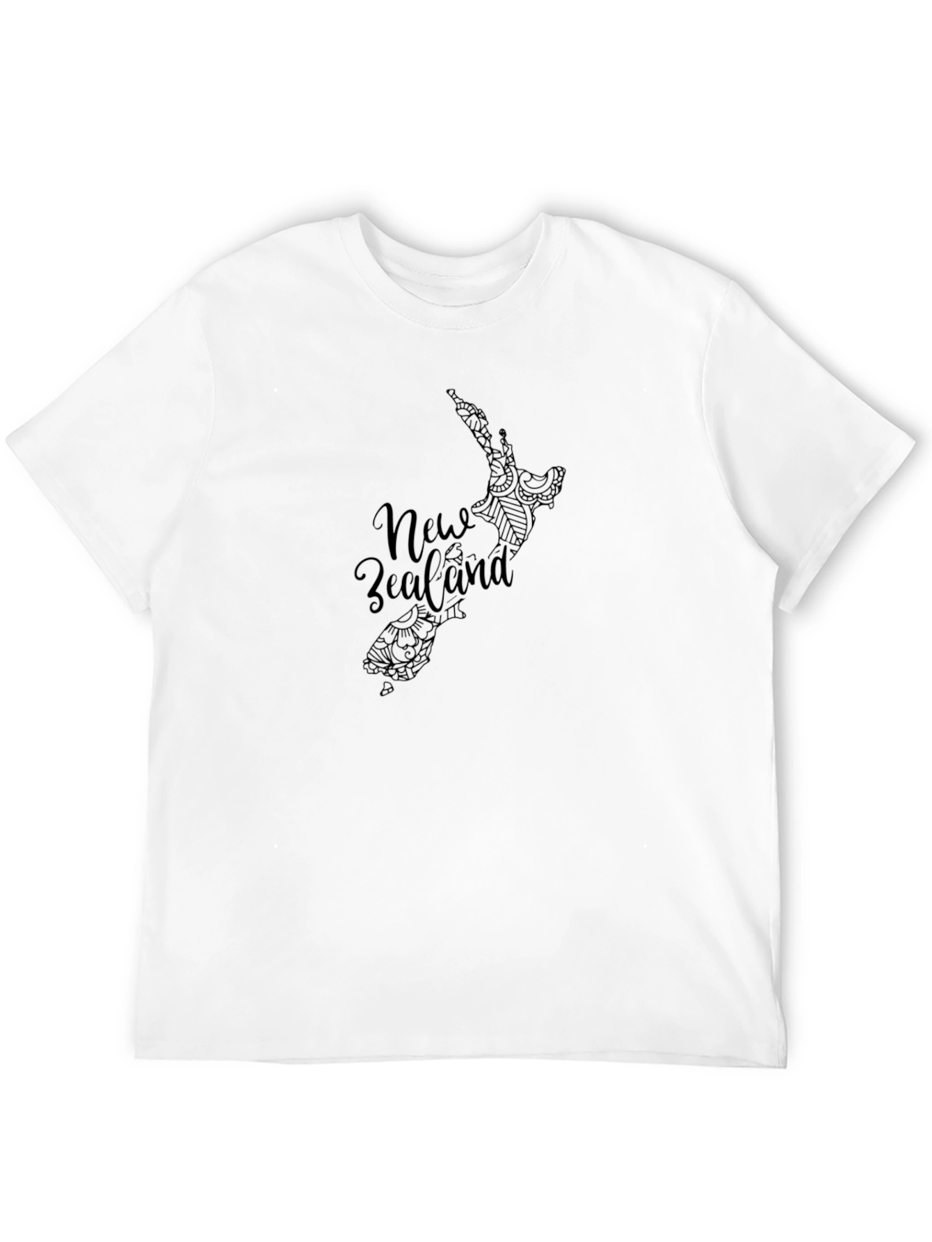 New Zealand Map Graphic Tee - Black
