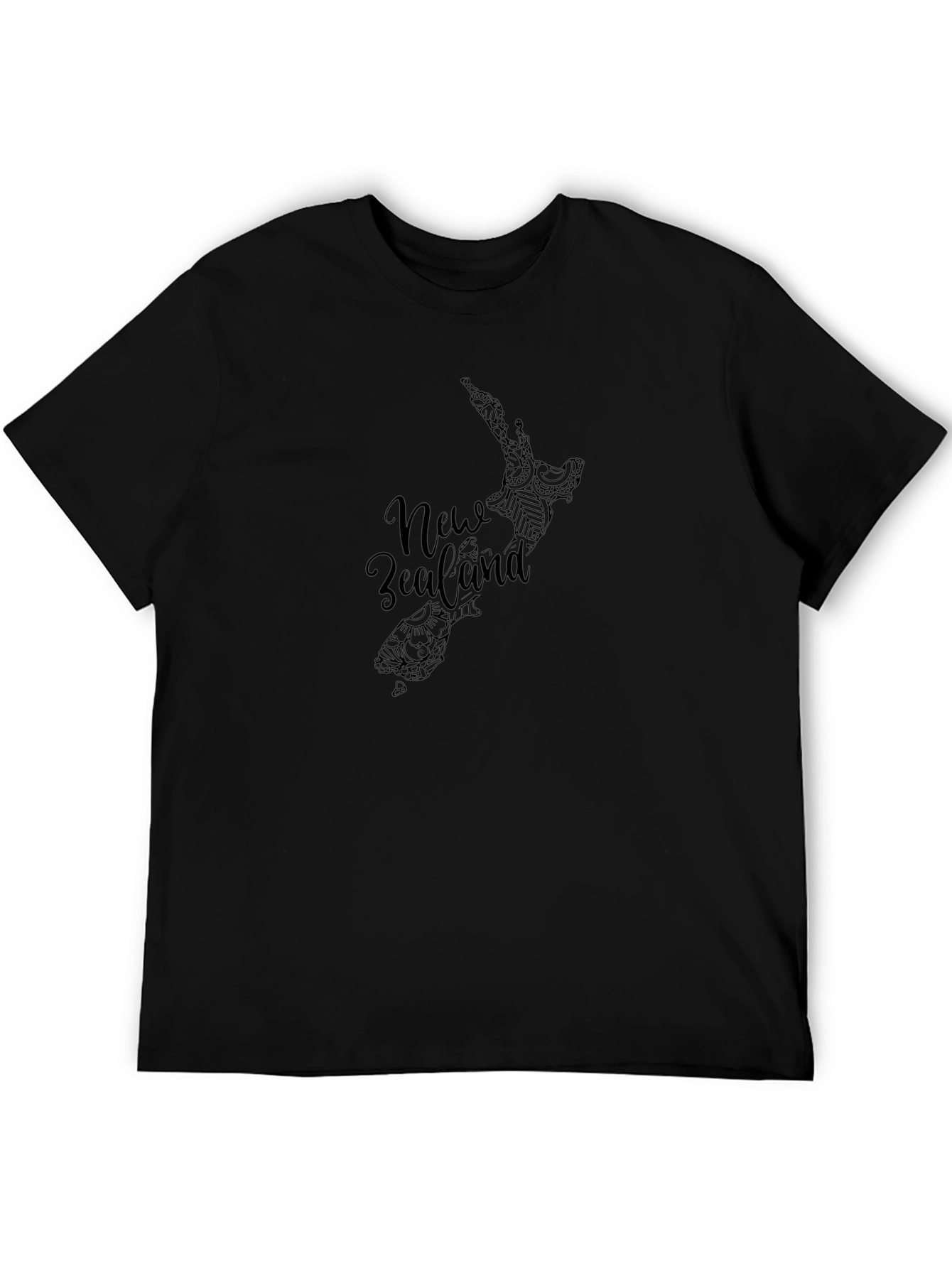 New Zealand Map Graphic Tee - Black