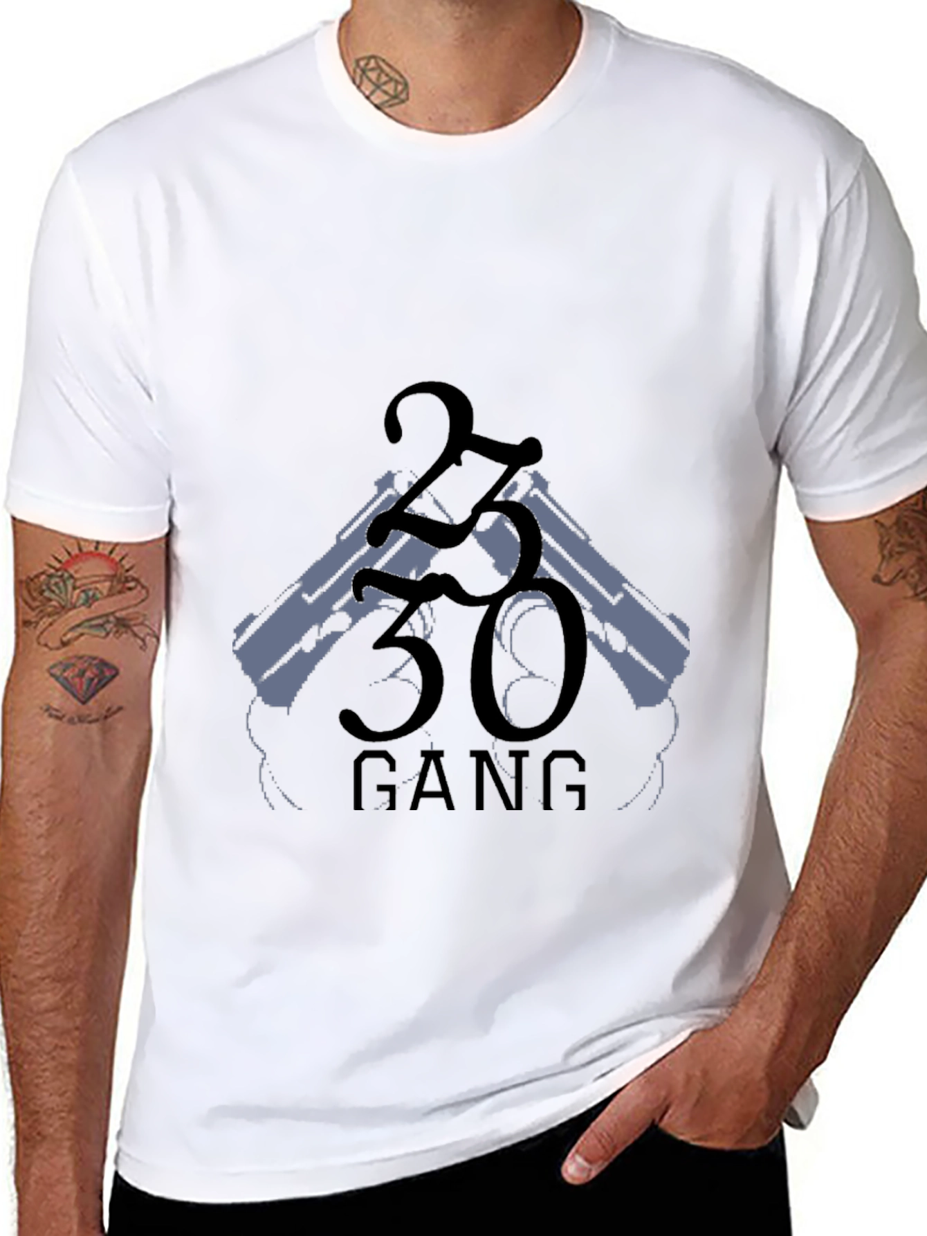 2330 Gang Graphic Black Tee Shirt