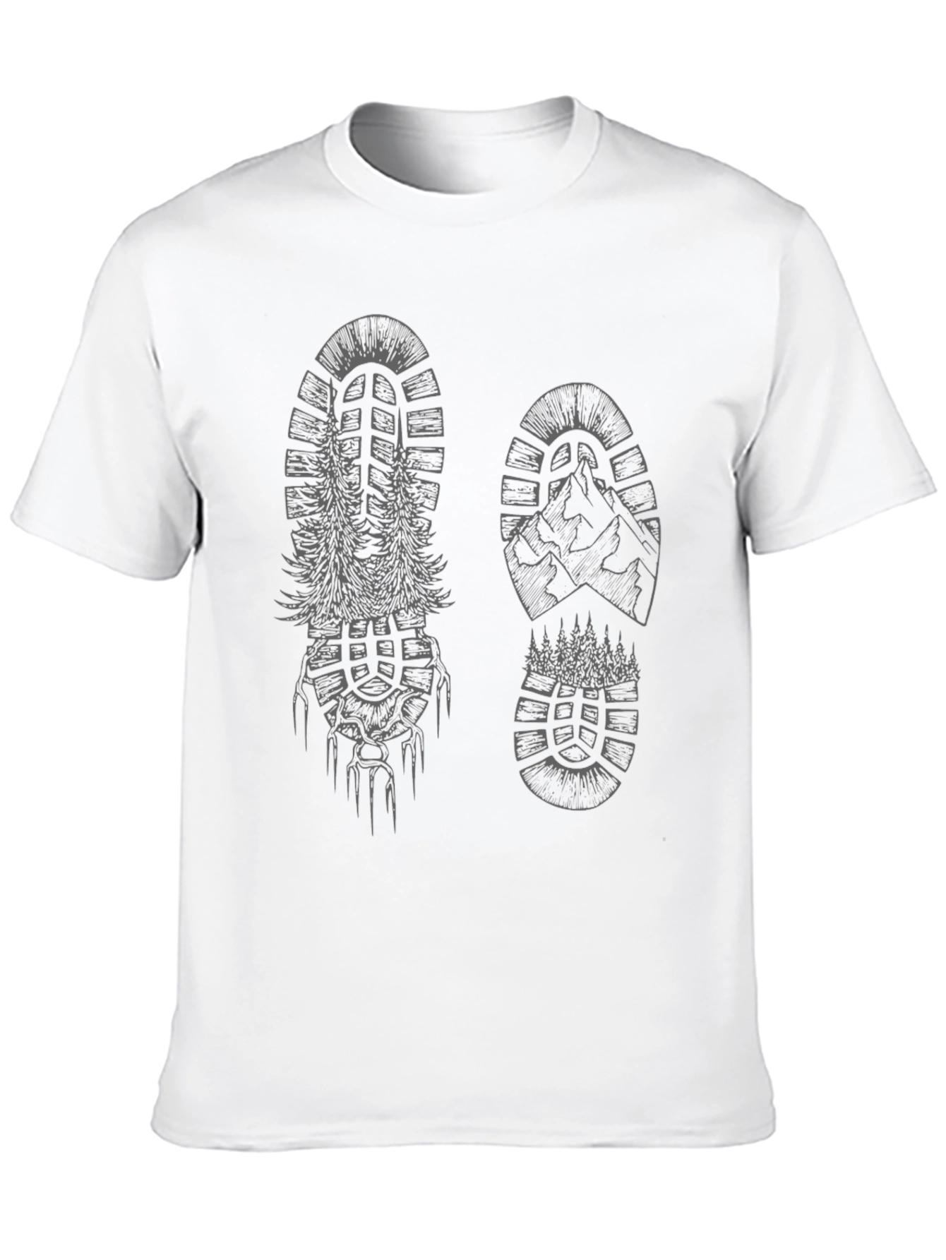 Nature-Inspired Shoe Print T-Shirt