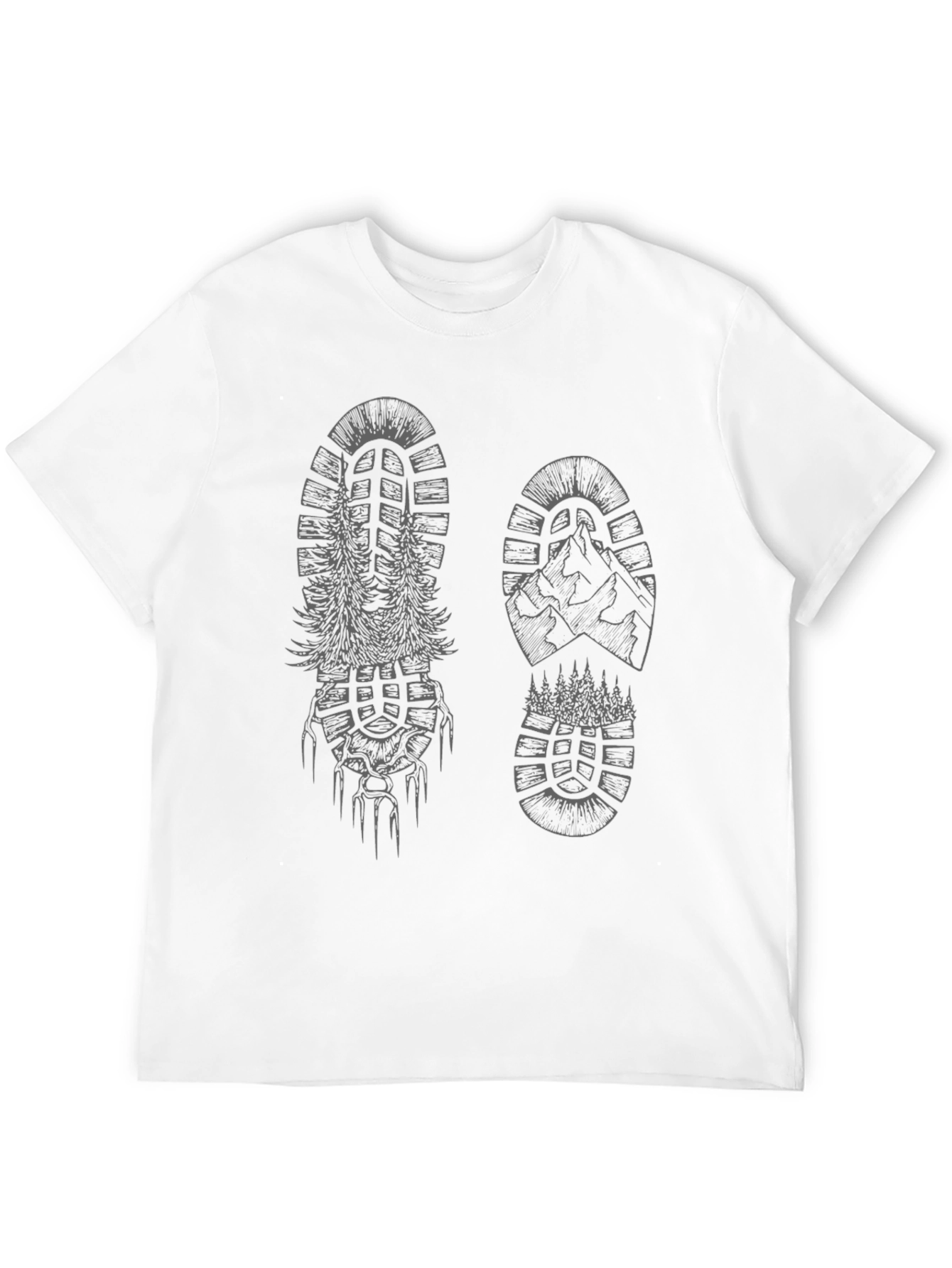 Nature-Inspired Shoe Print T-Shirt