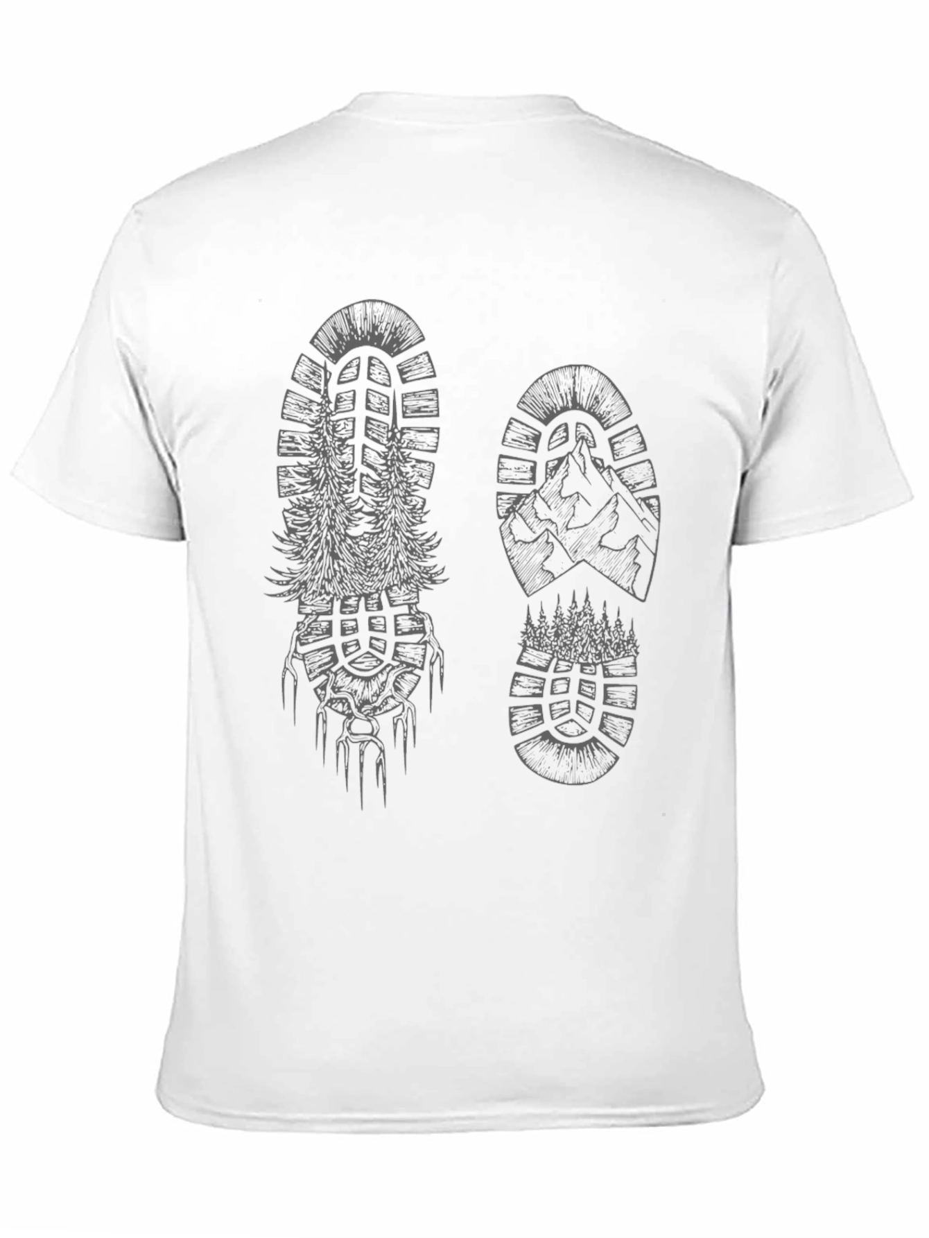 Nature-Inspired Shoe Print T-Shirt