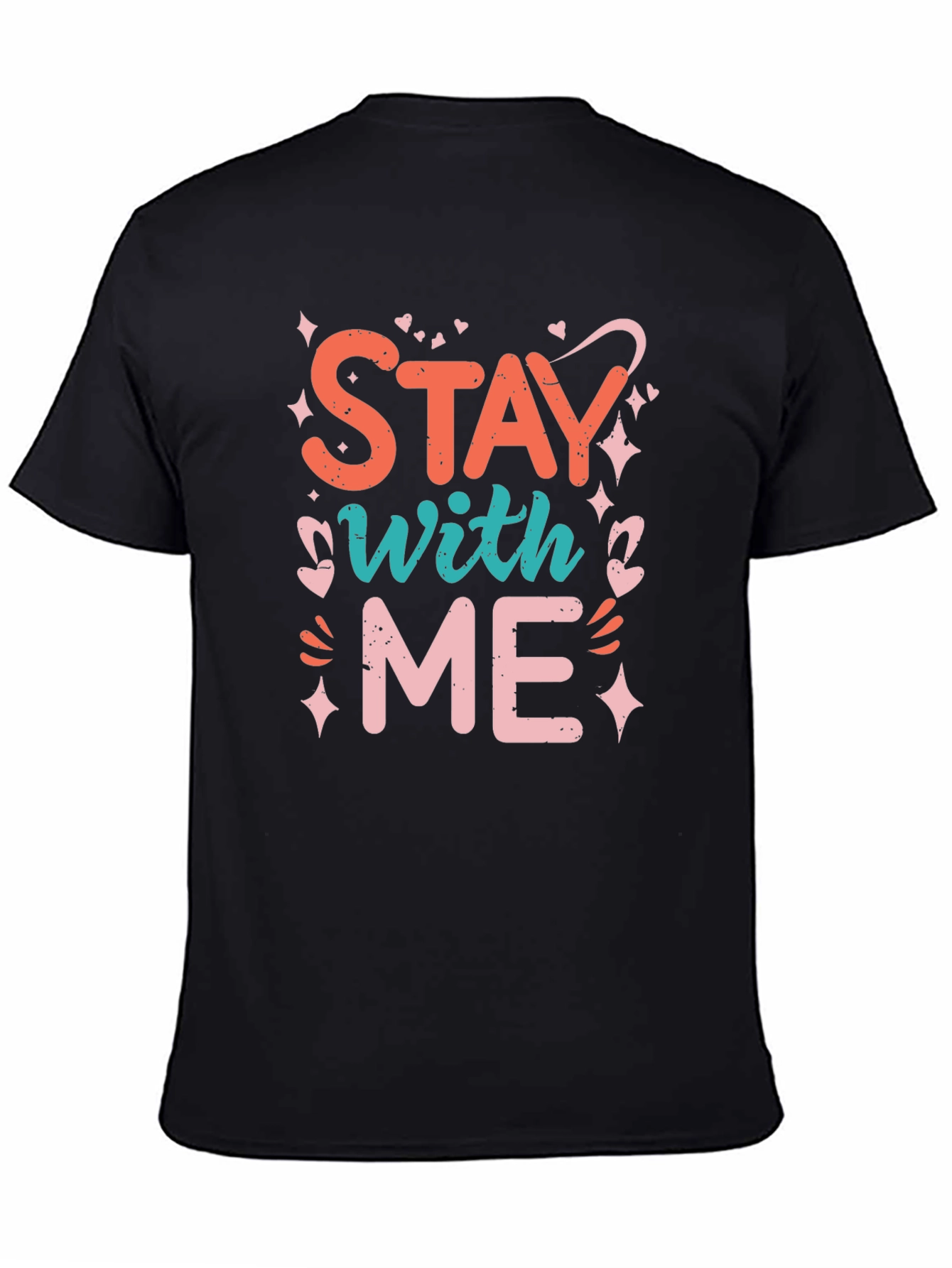 Stay With Me Graphic Tee - Trendy Black T-Shirt