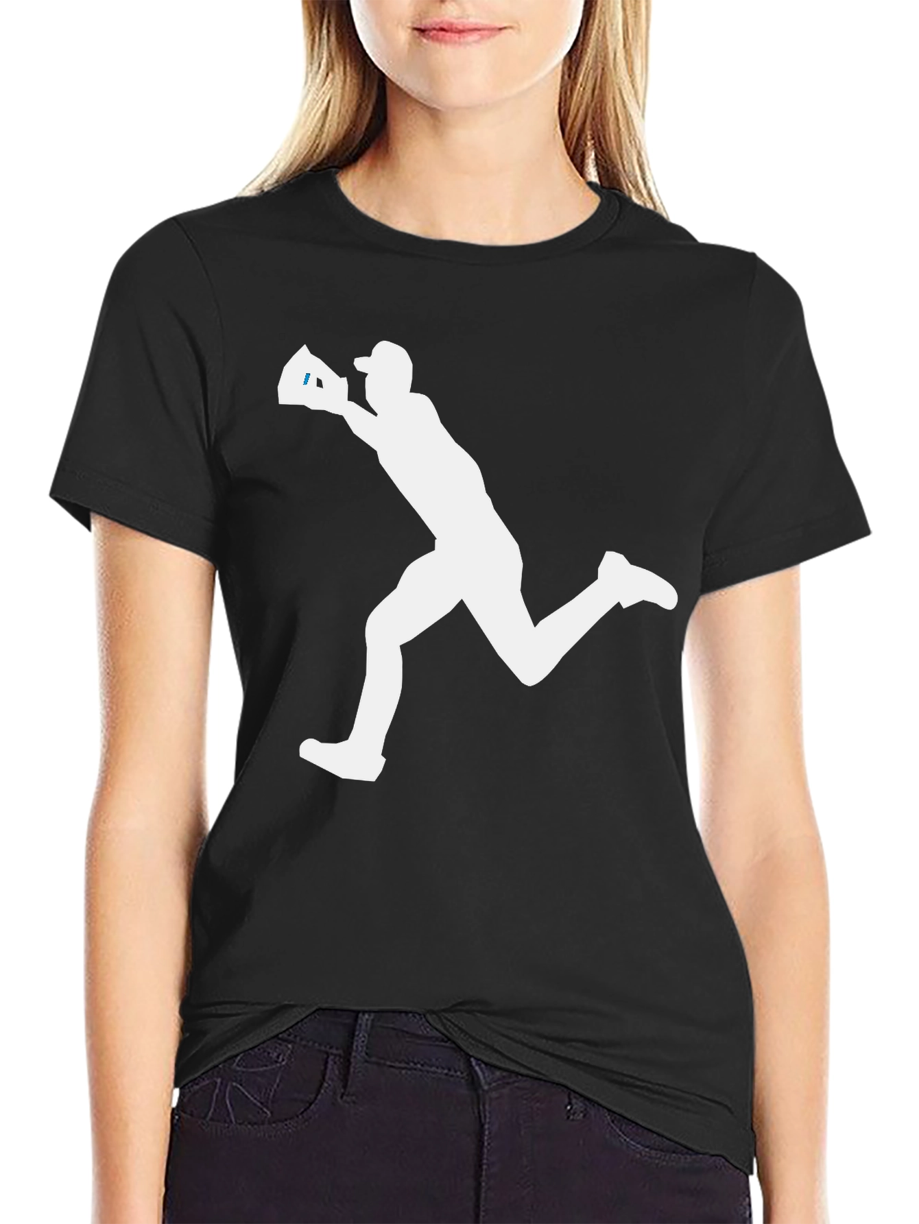 Baseball Silhouette Black T-Shirt