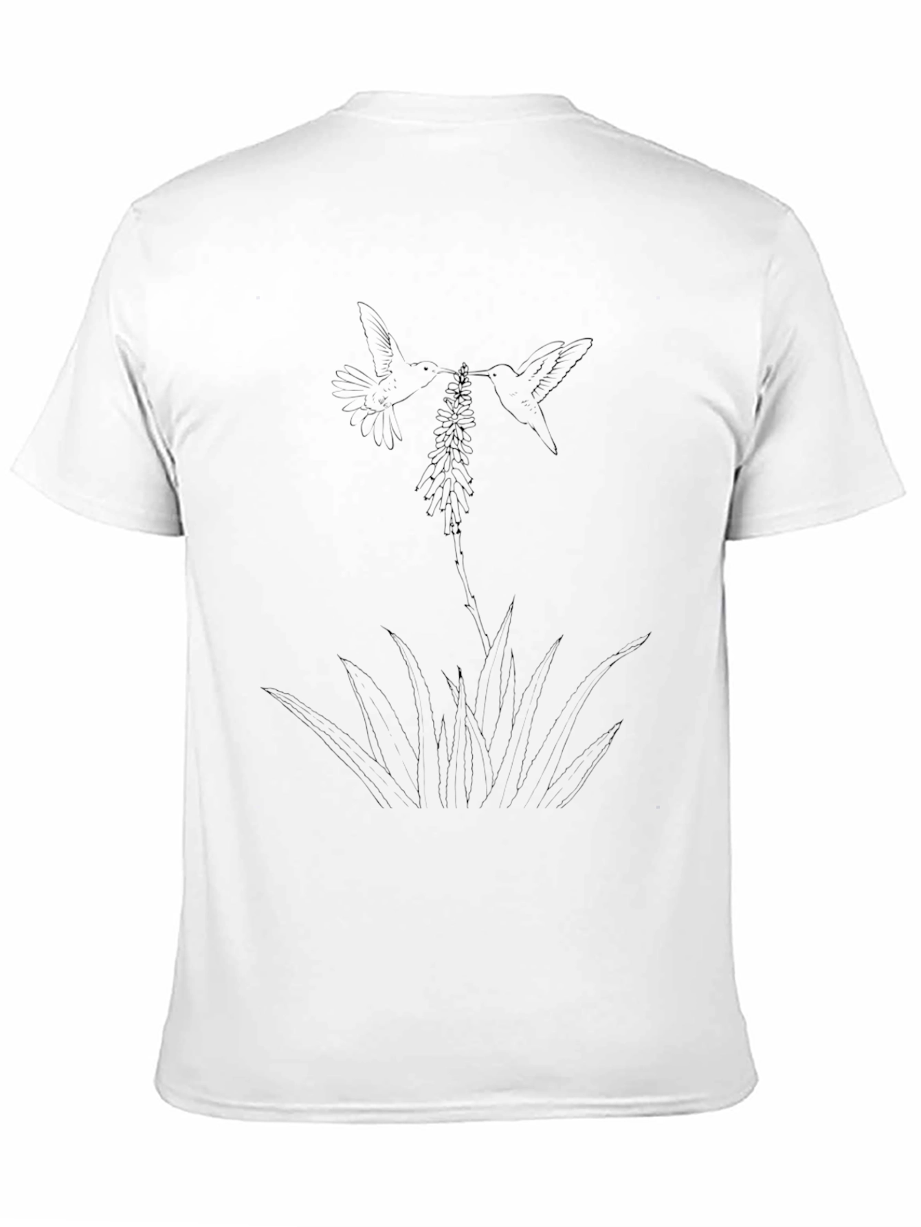 Hummingbird Flower Graphic Black T-Shirt