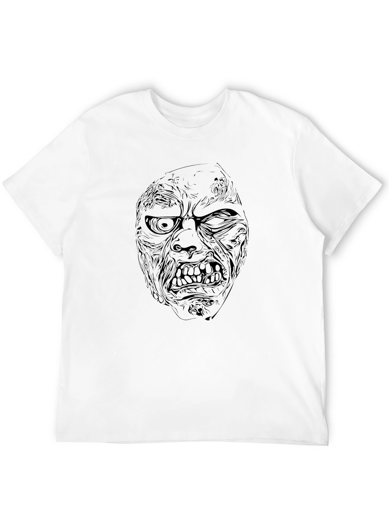 Zombie Face Graphic Print T-Shirt