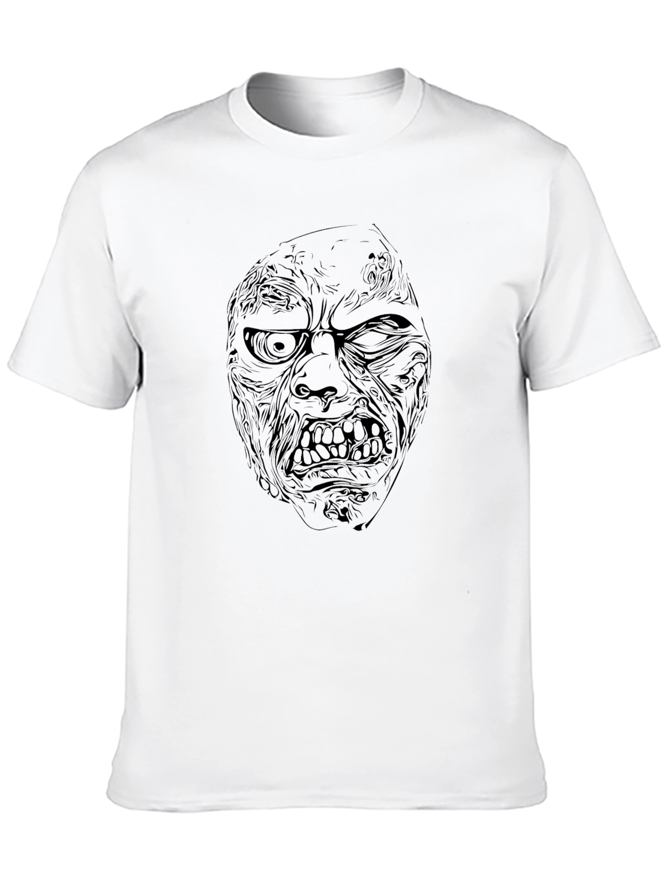 Zombie Face Graphic Print T-Shirt