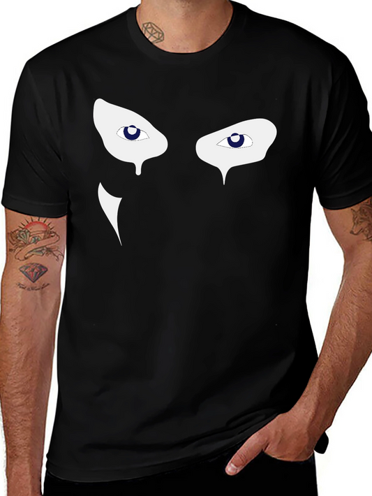Mens Black Graphic Tee - Mysterious Eyes