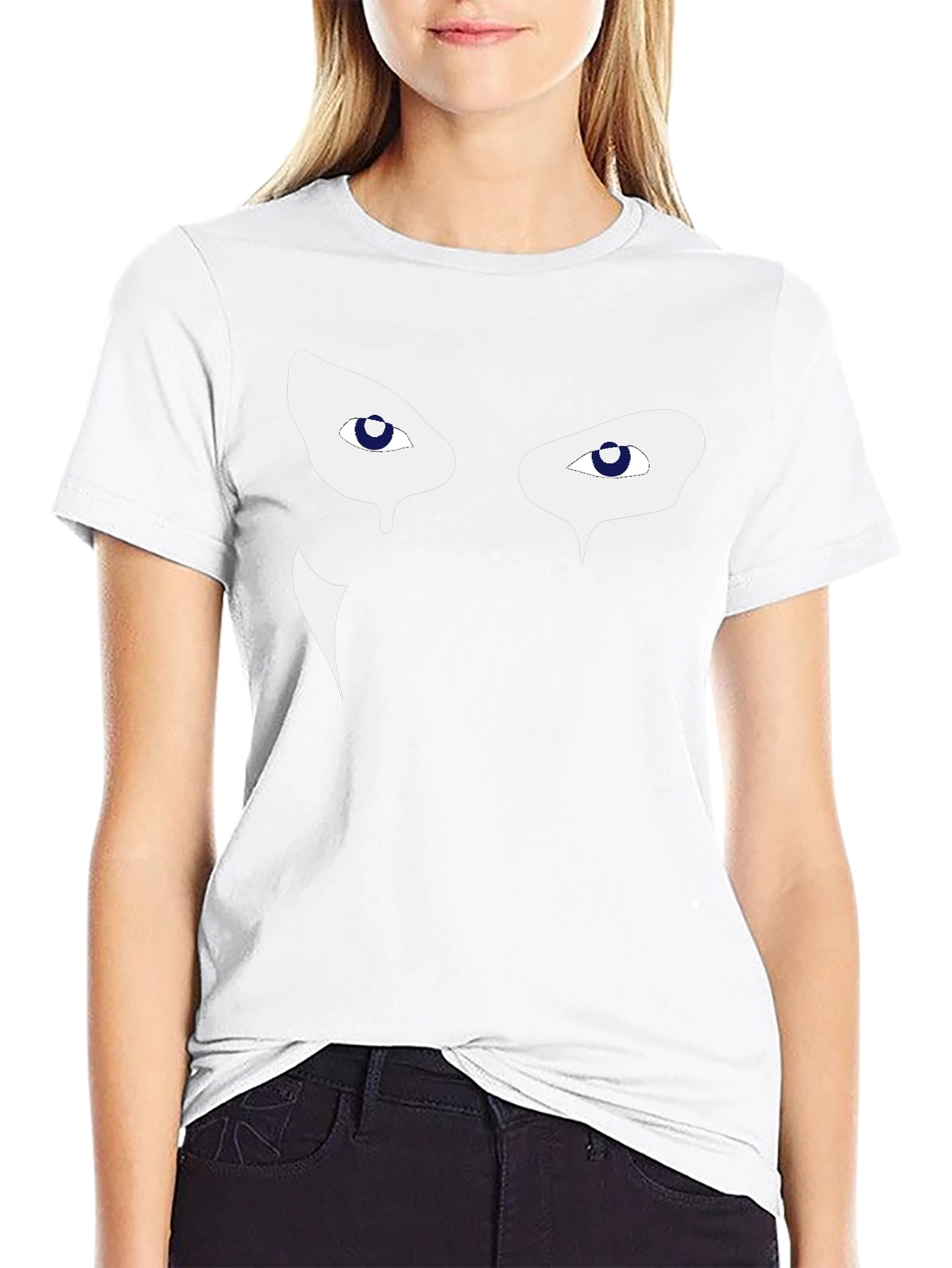 Mens Black Graphic Tee - Mysterious Eyes