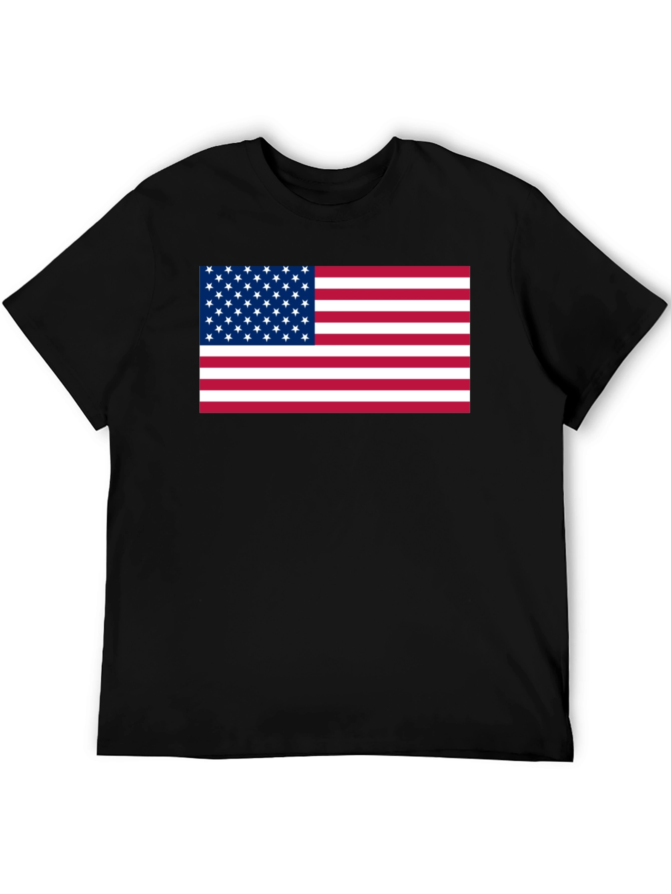 American Flag Graphic Print Black T-Shirt