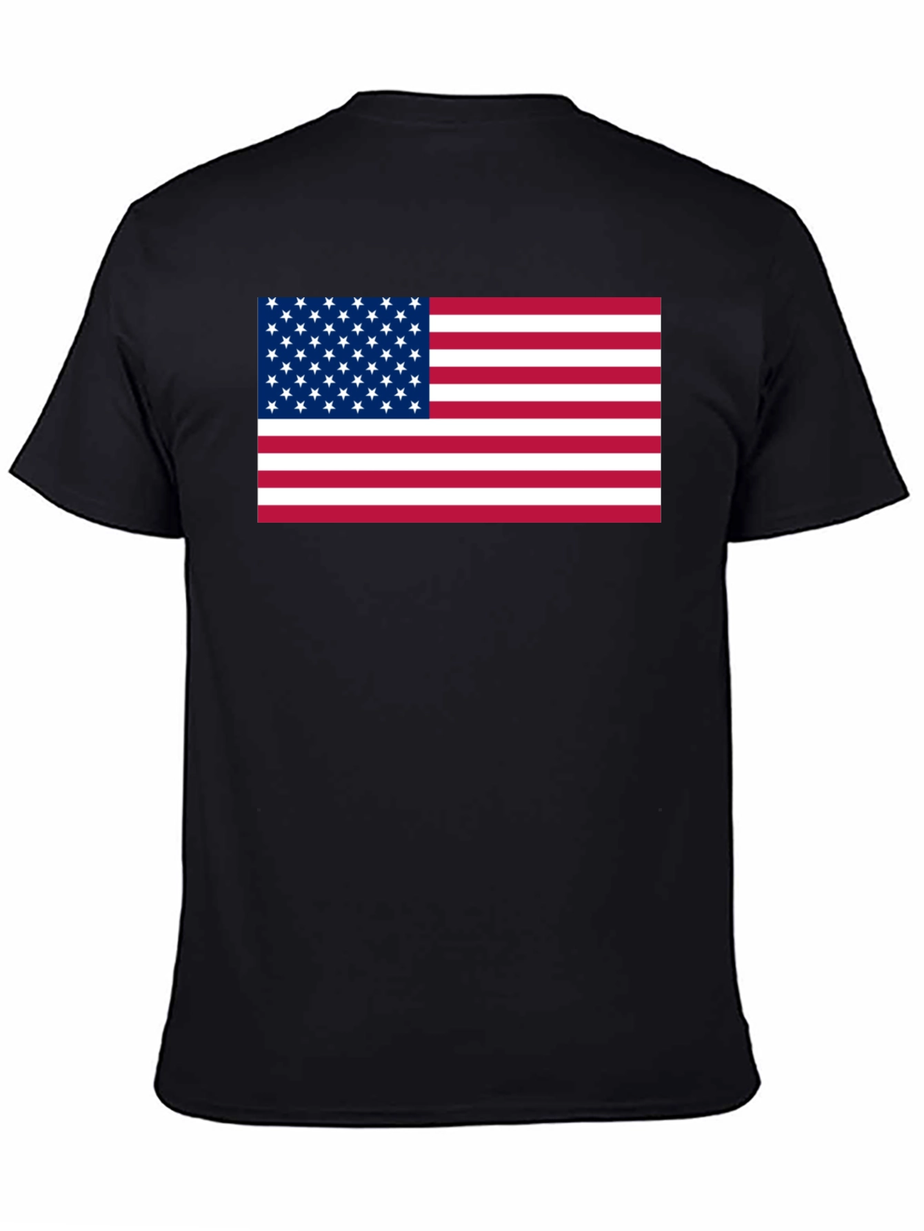 American Flag Graphic Print Black T-Shirt
