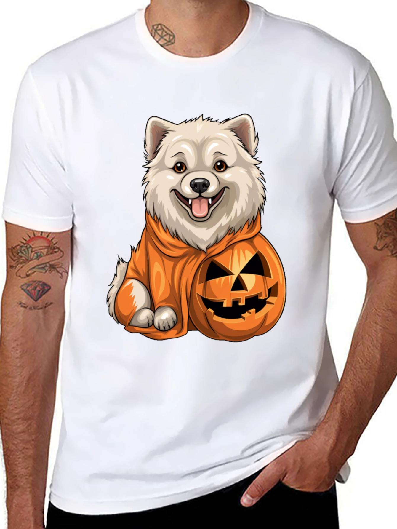 Dog in Pumpkin Costume T-Shirt
