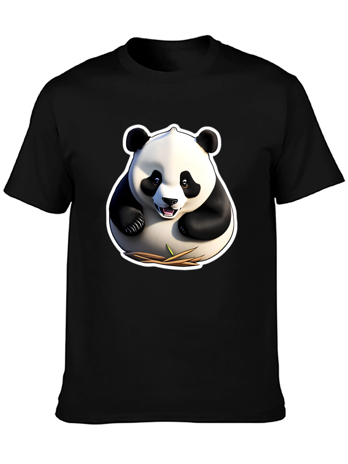 Panda Graphic Tee - Black Cotton Comfort Fit
