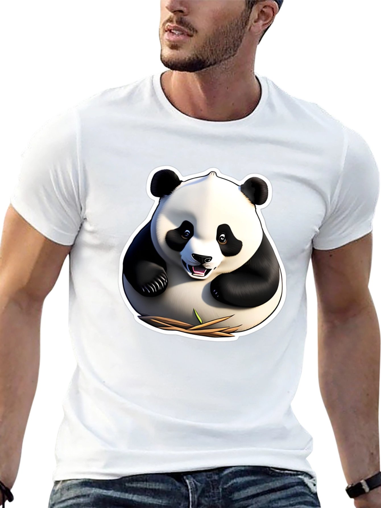 Panda Graphic Tee - Black Cotton Comfort Fit