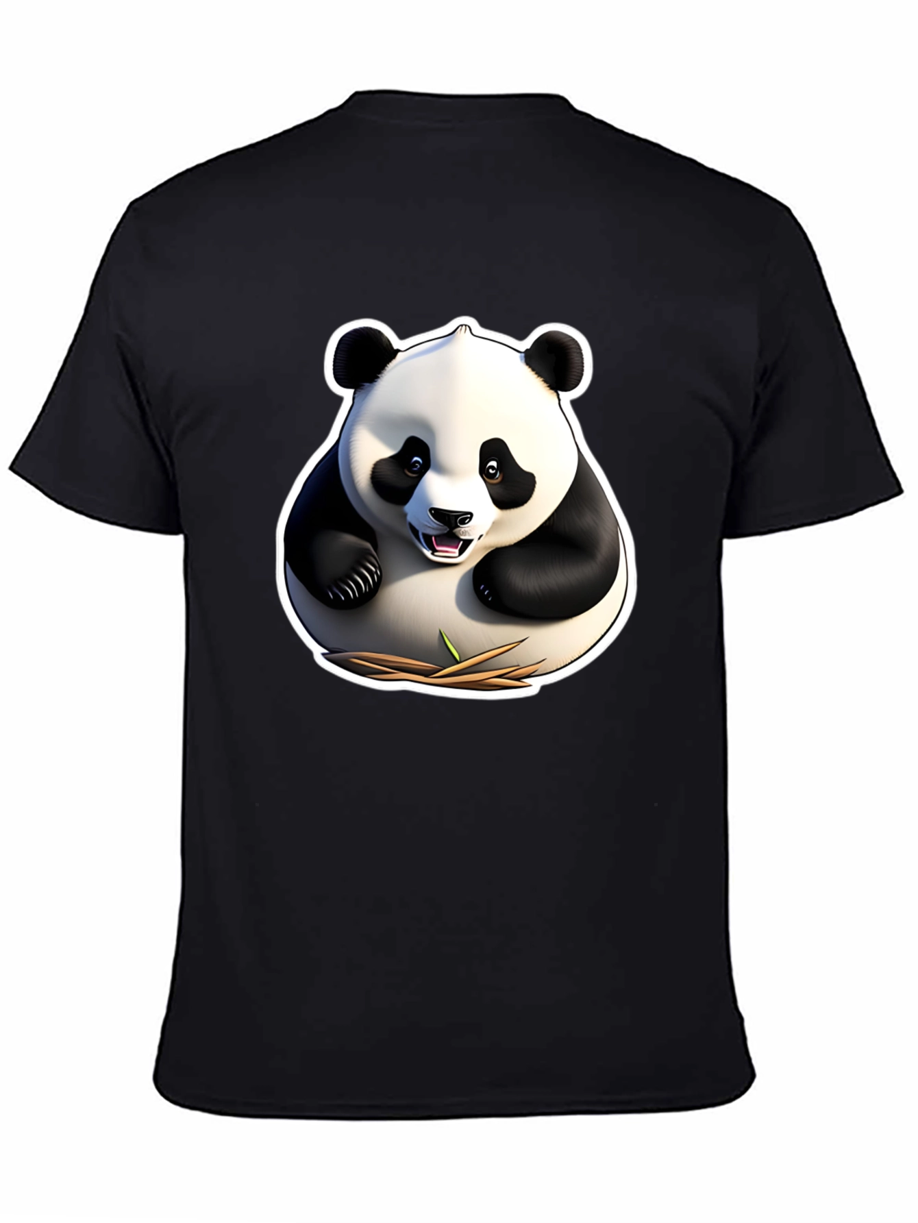 Panda Graphic Tee - Black Cotton Comfort Fit