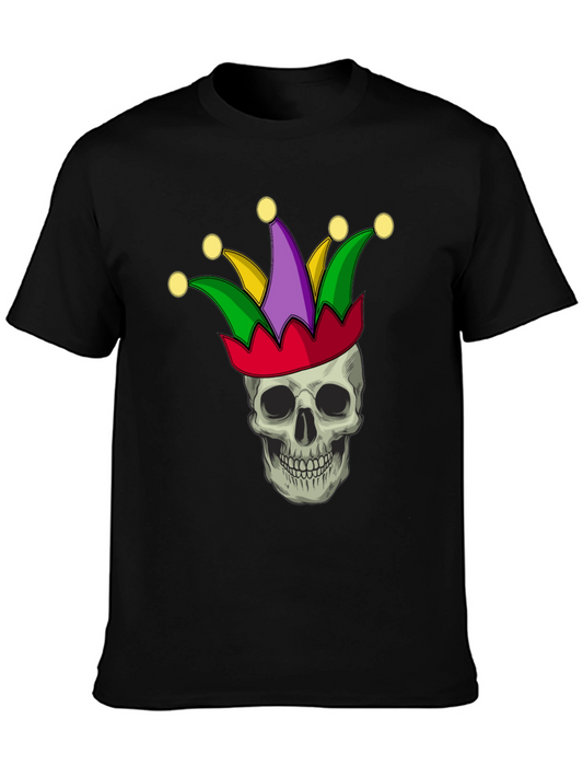 Skull Jester T-Shirt - Black Cotton Graphic Tee