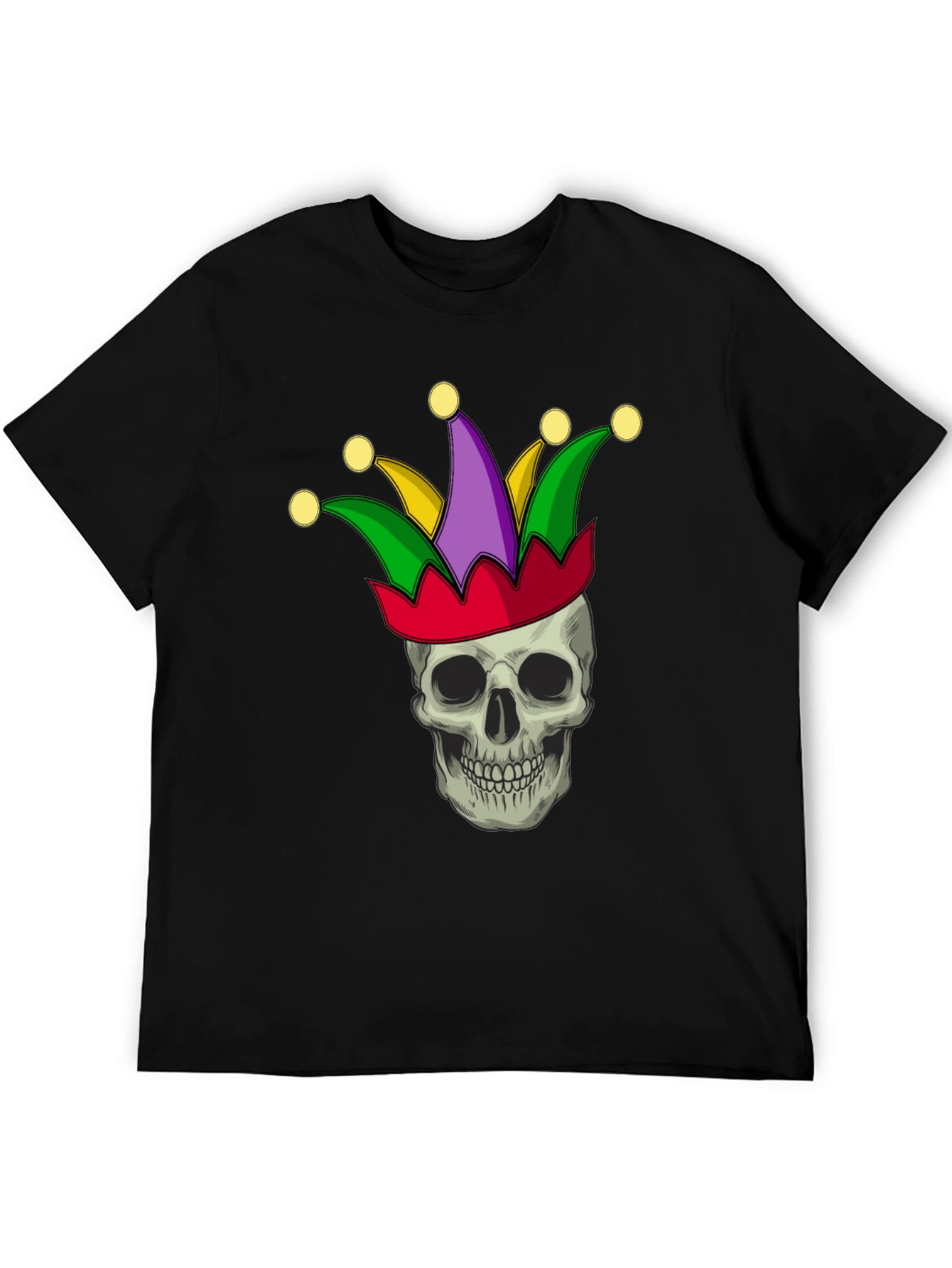 Skull Jester T-Shirt - Black Cotton Graphic Tee