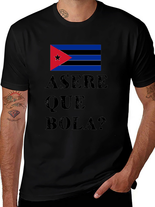 Asere Que Bola? Cuba Flag Graphic T-Shirt