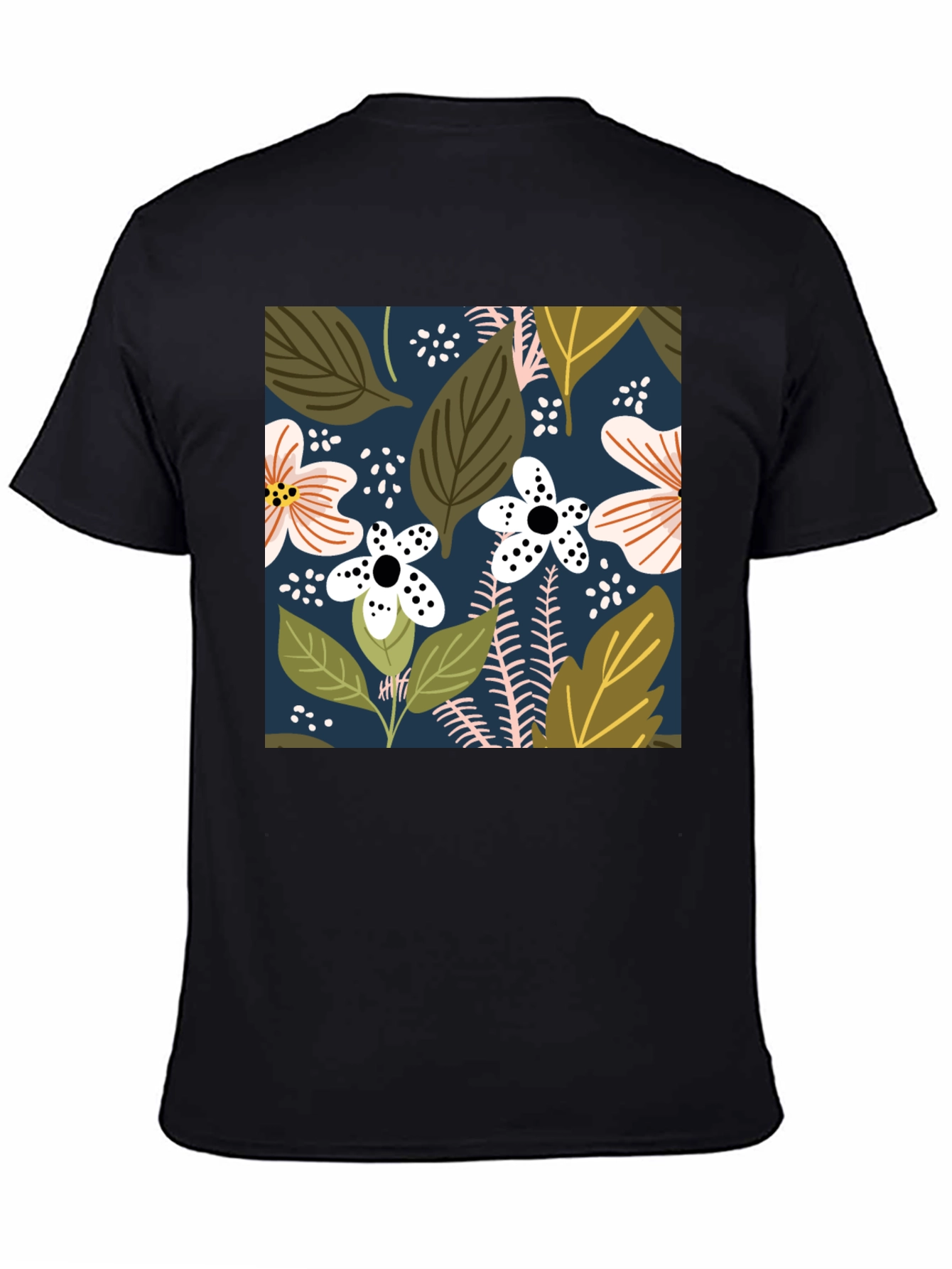 Floral Print Black T-Shirt