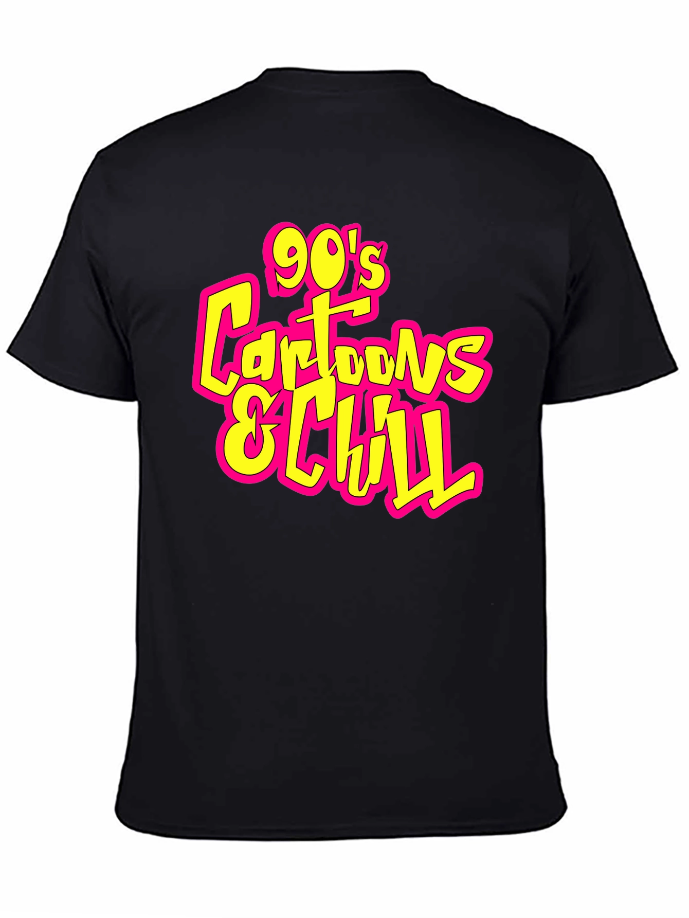 90s Cartoons and Chill Black T-Shirt