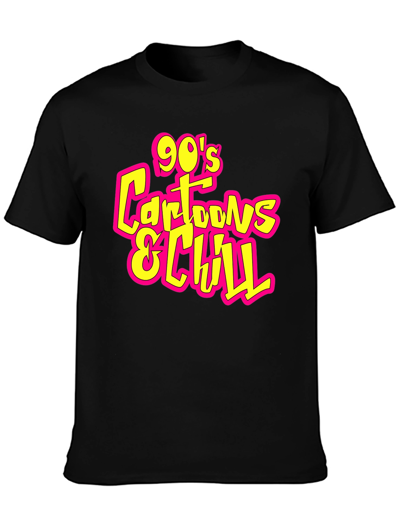 90s Cartoons and Chill Black T-Shirt