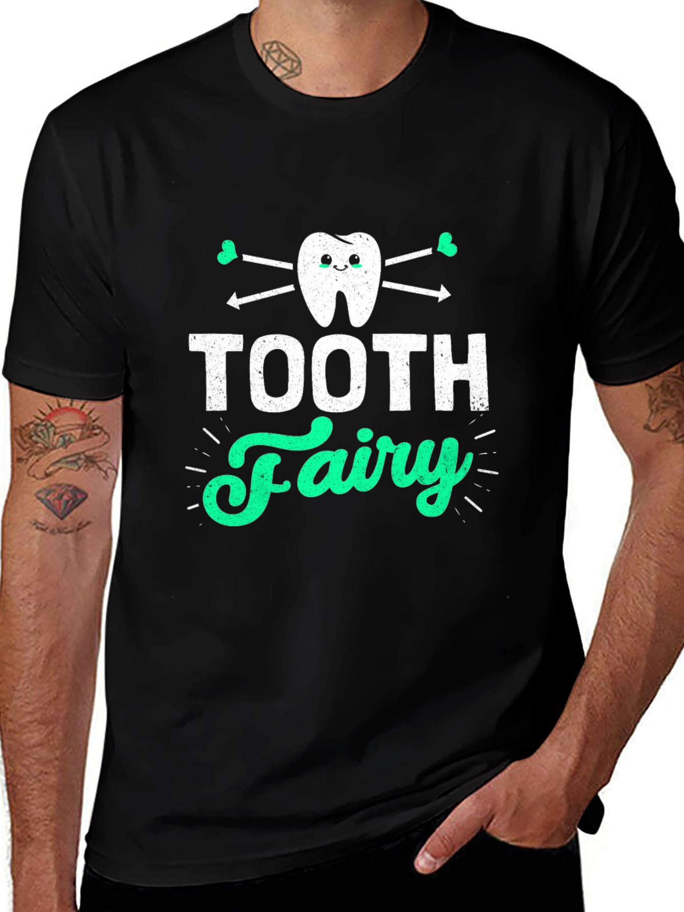 Tooth Fairy Graphic Tee - Black Cotton T-Shirt