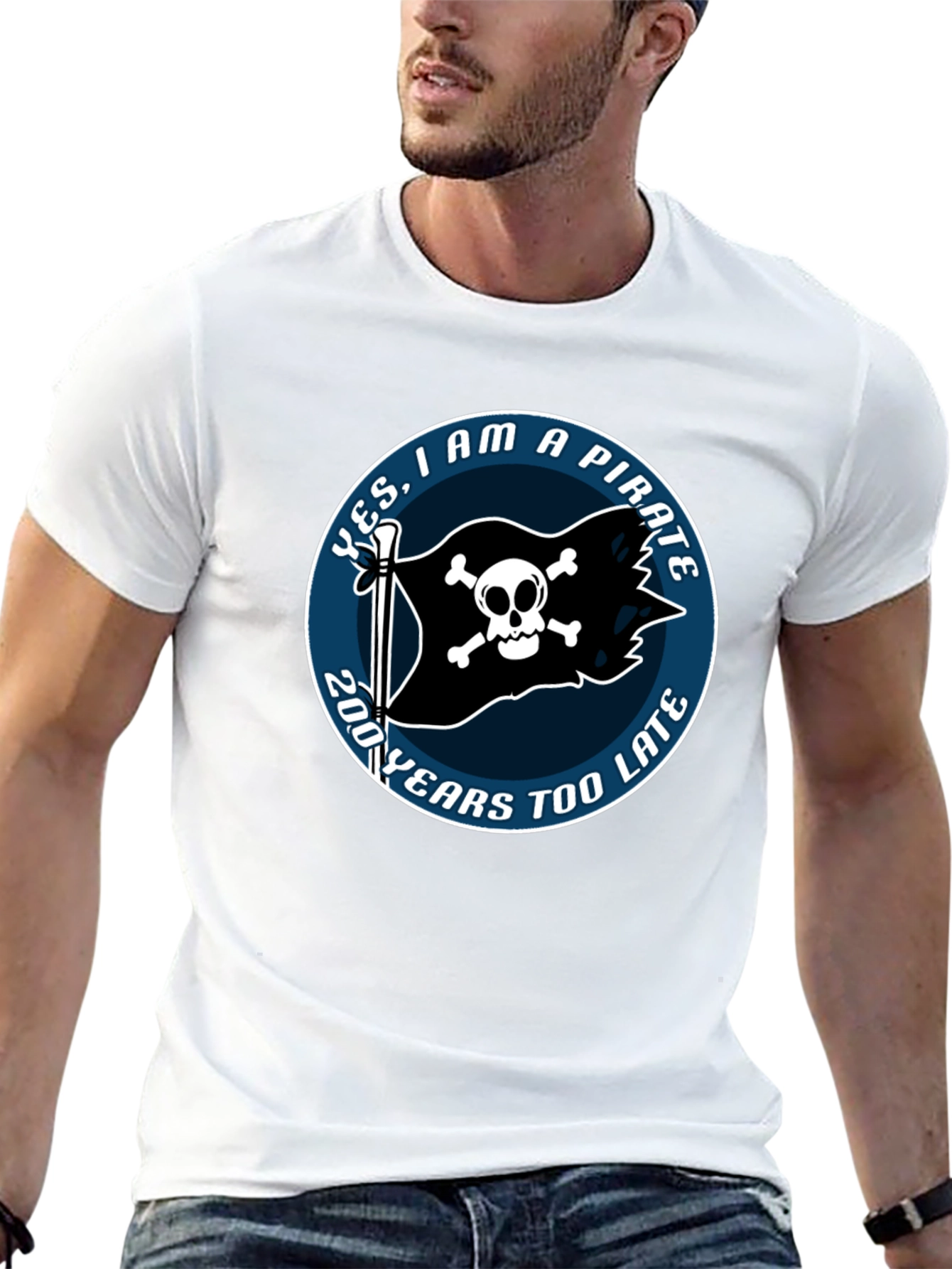 Pirate Skull Graphic Tee - 200 Years Too Late