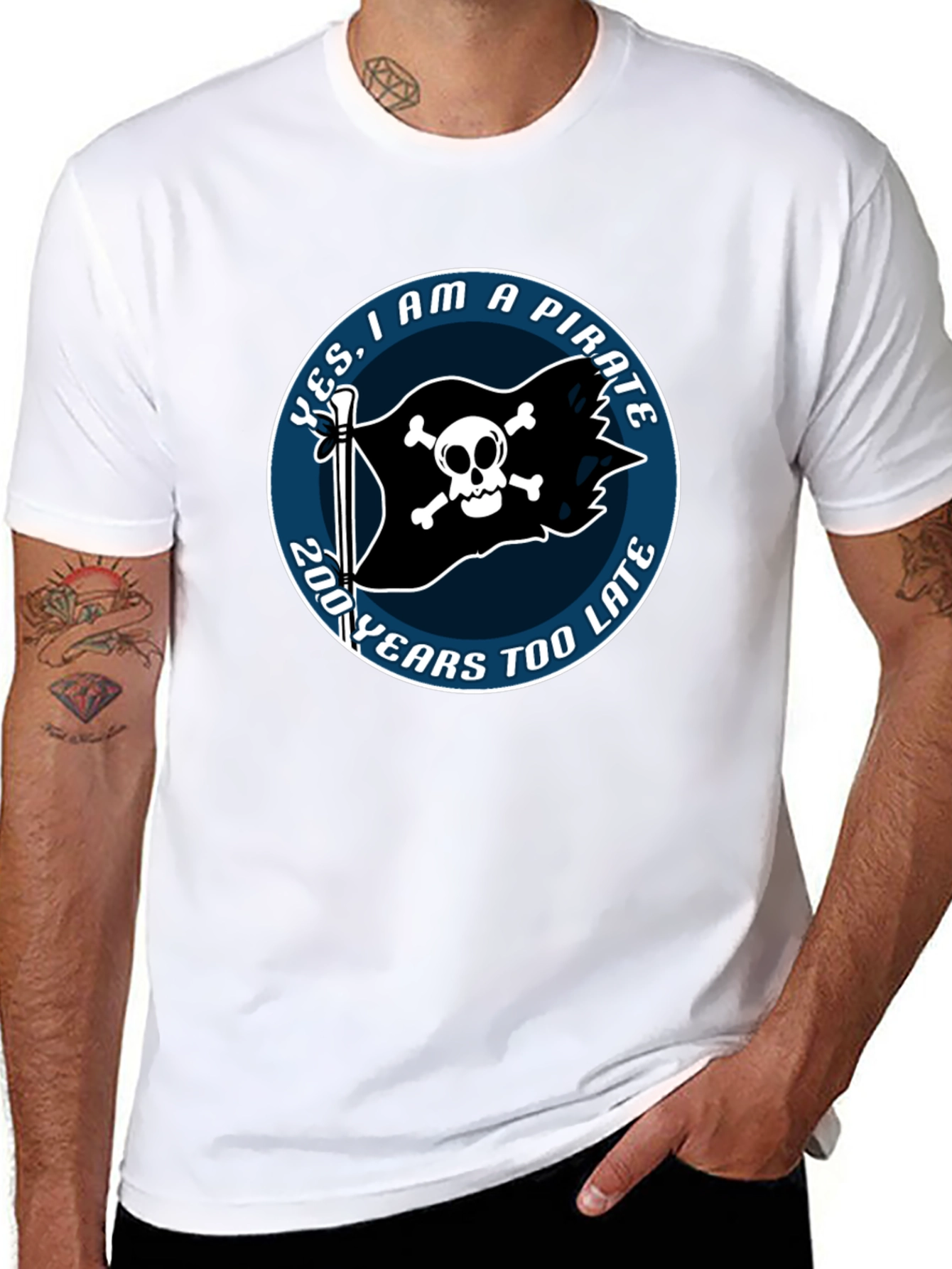 Pirate Skull Graphic Tee - 200 Years Too Late
