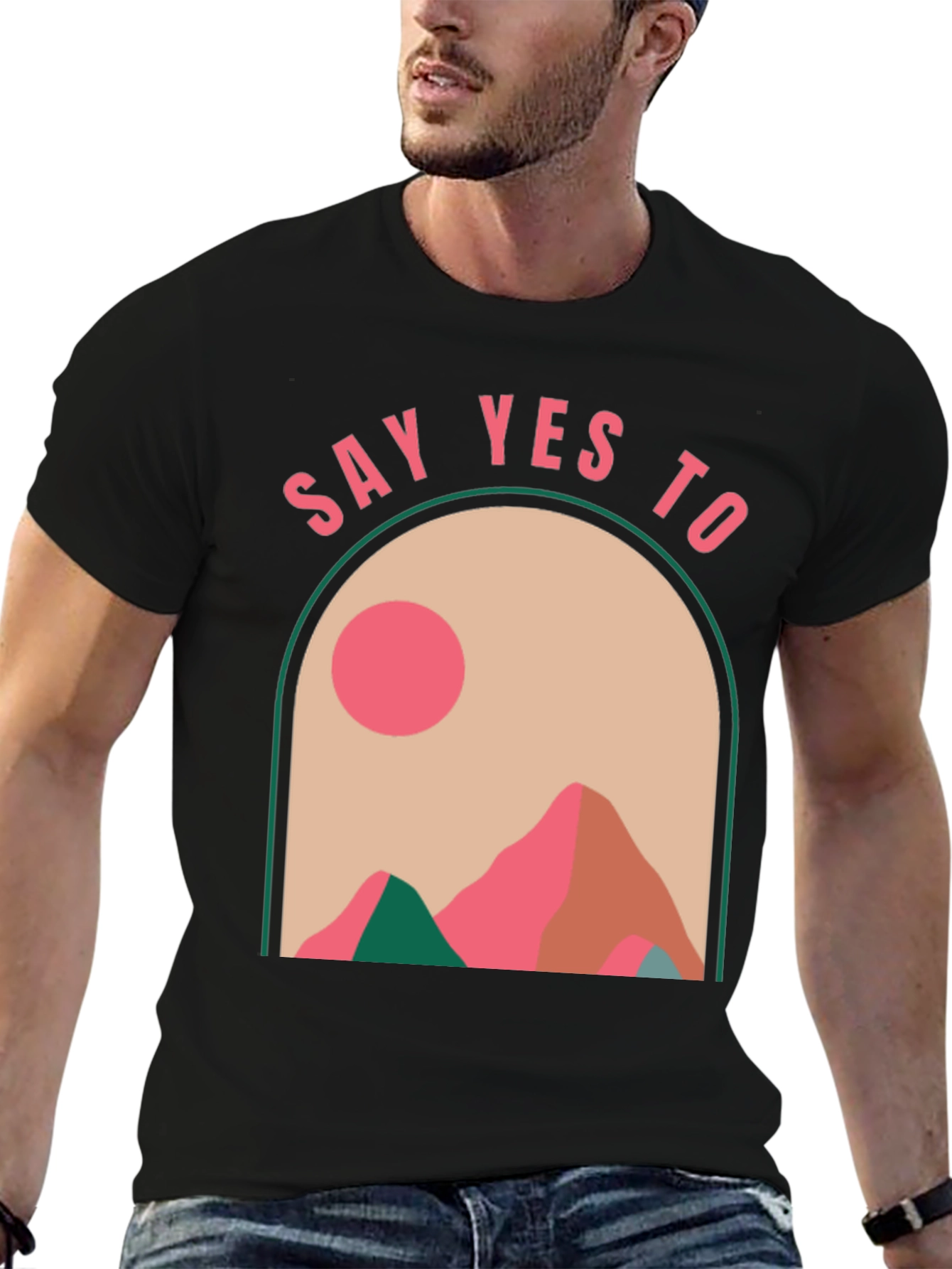 Say Yes to Adventure Black Graphic Tee