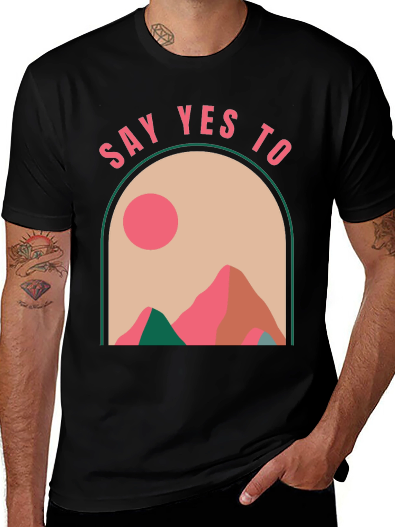 Say Yes to Adventure Black Graphic Tee