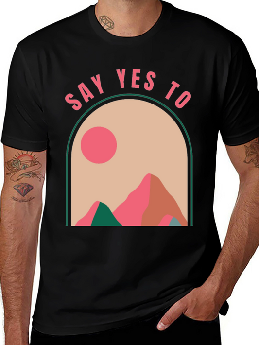 Say Yes to Adventure Black Graphic Tee