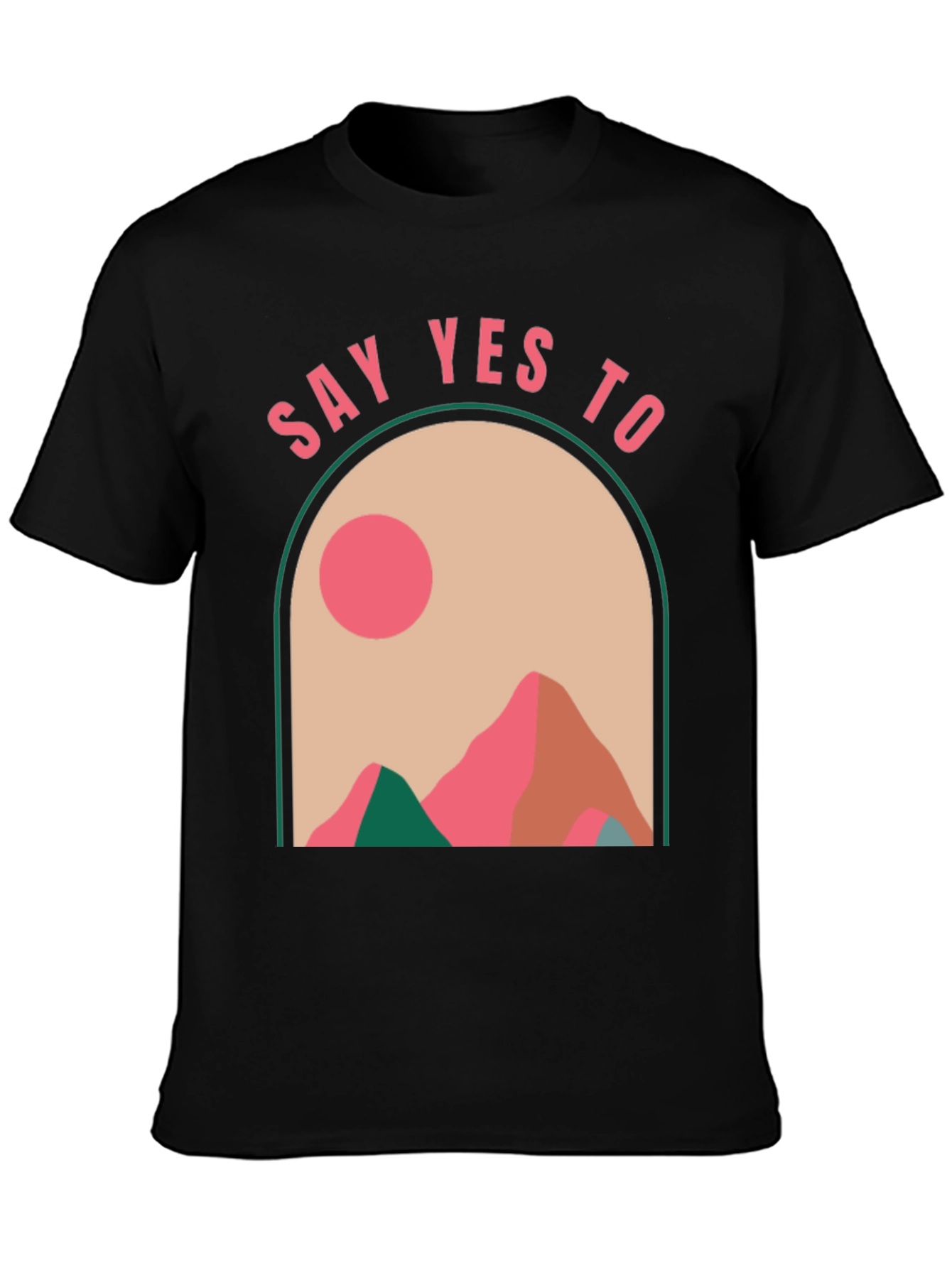 Say Yes to Adventure Black Graphic Tee