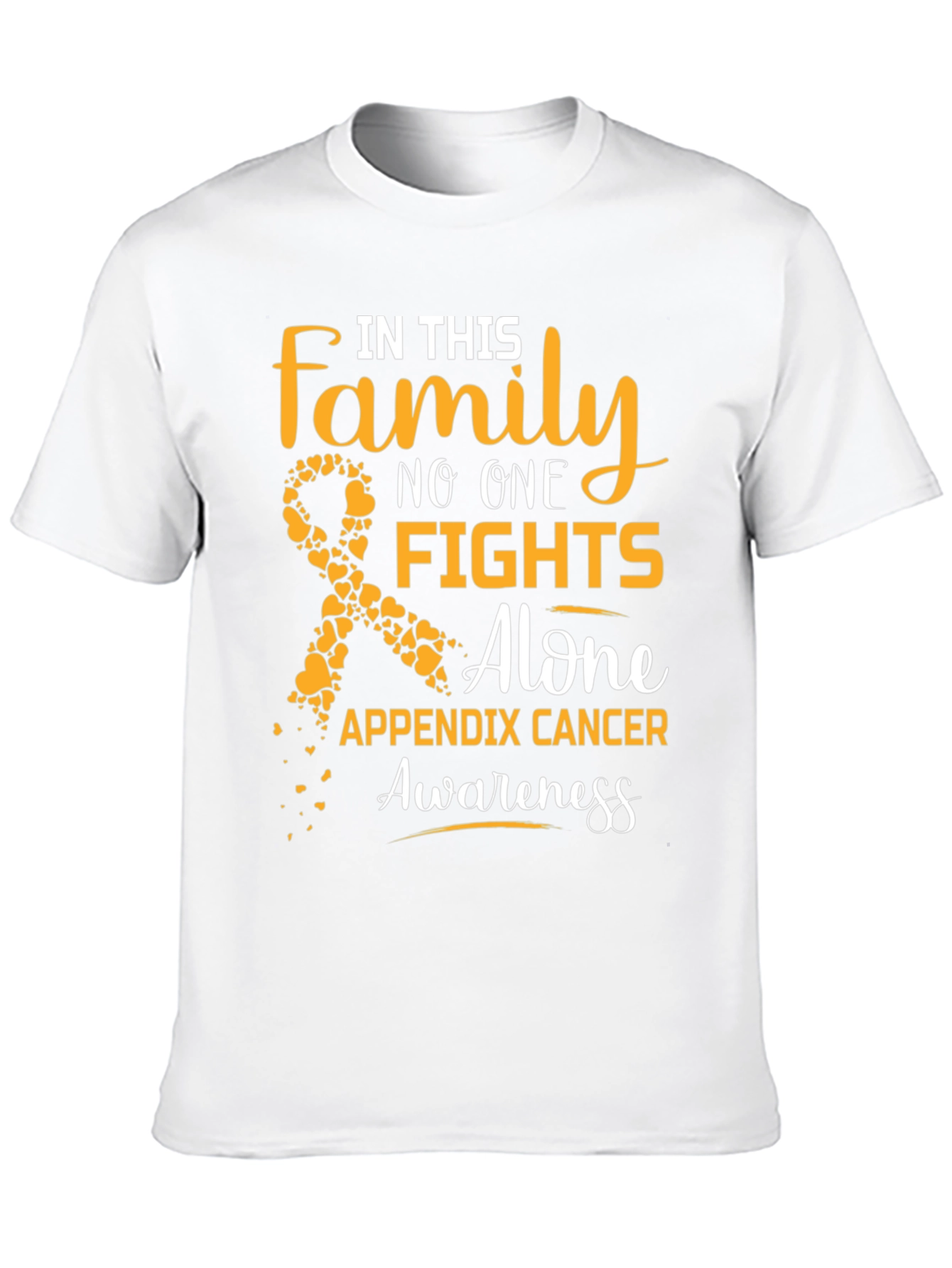 Appendix Cancer Awareness T-Shirt: Family Fights Alone
