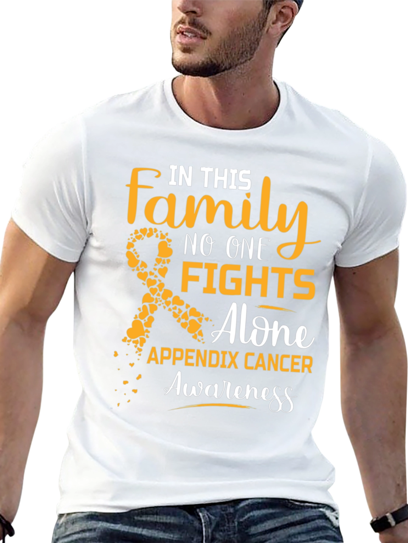 Appendix Cancer Awareness T-Shirt: Family Fights Alone