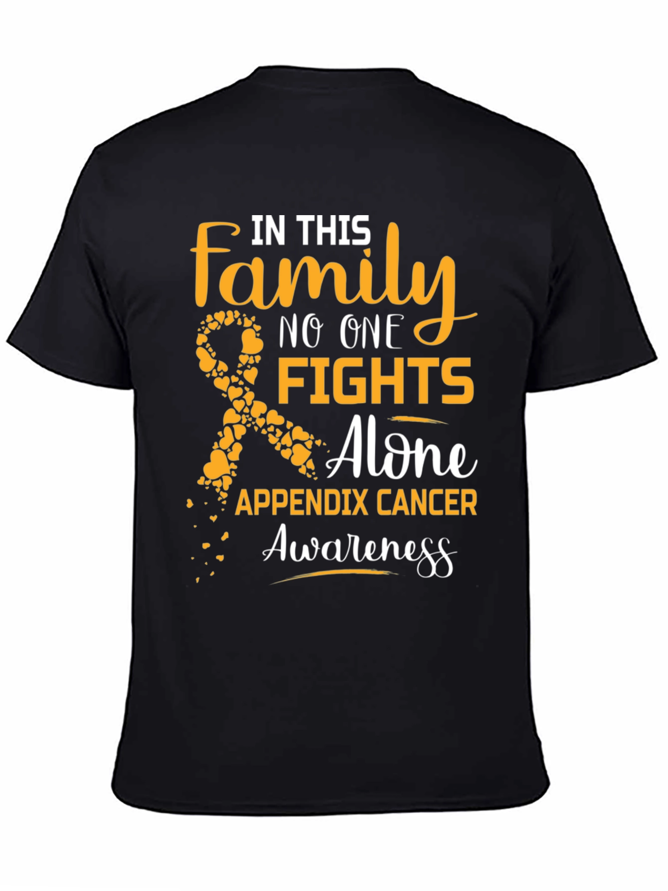 Appendix Cancer Awareness T-Shirt: Family Fights Alone