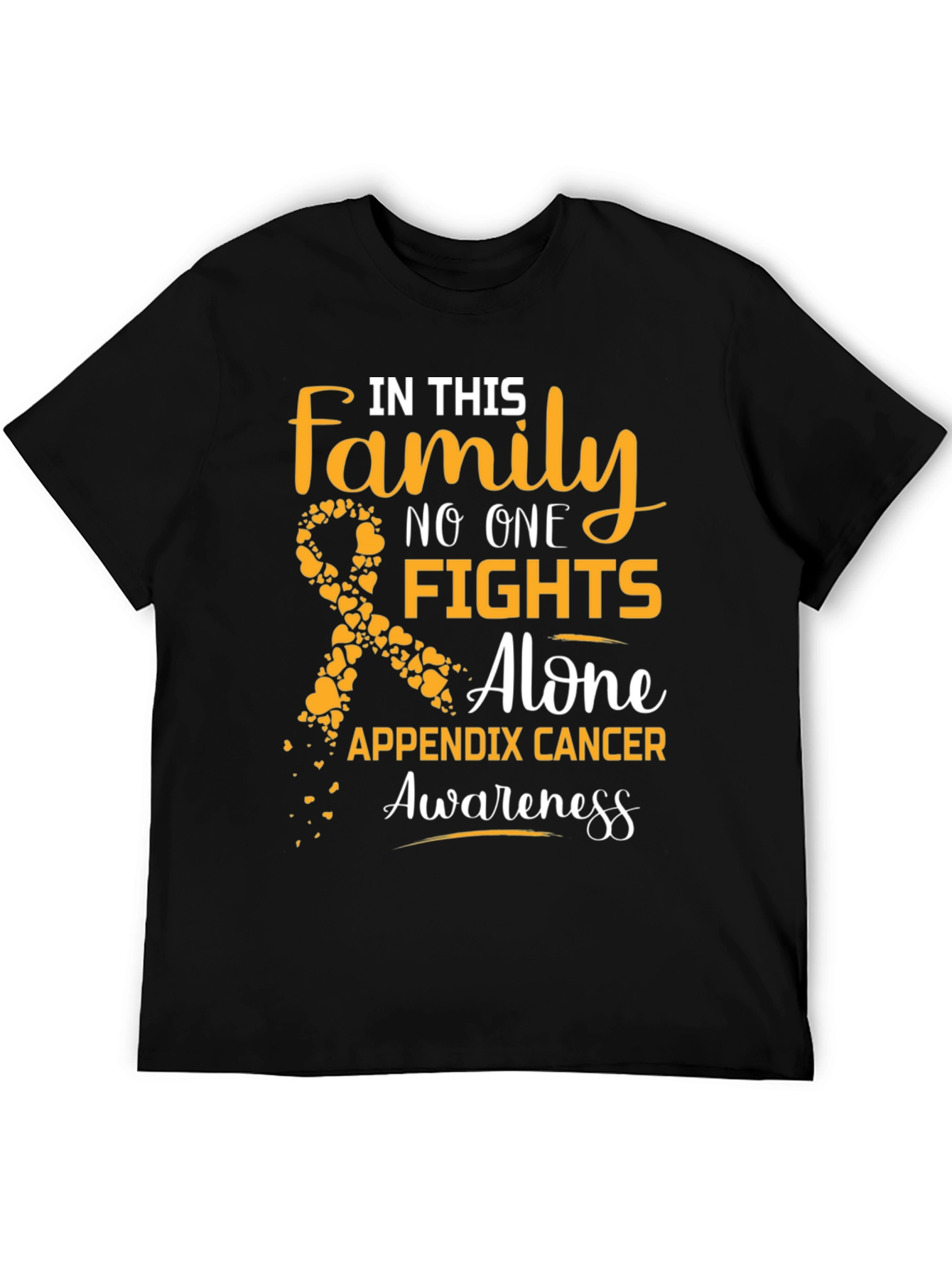Appendix Cancer Awareness T-Shirt: Family Fights Alone
