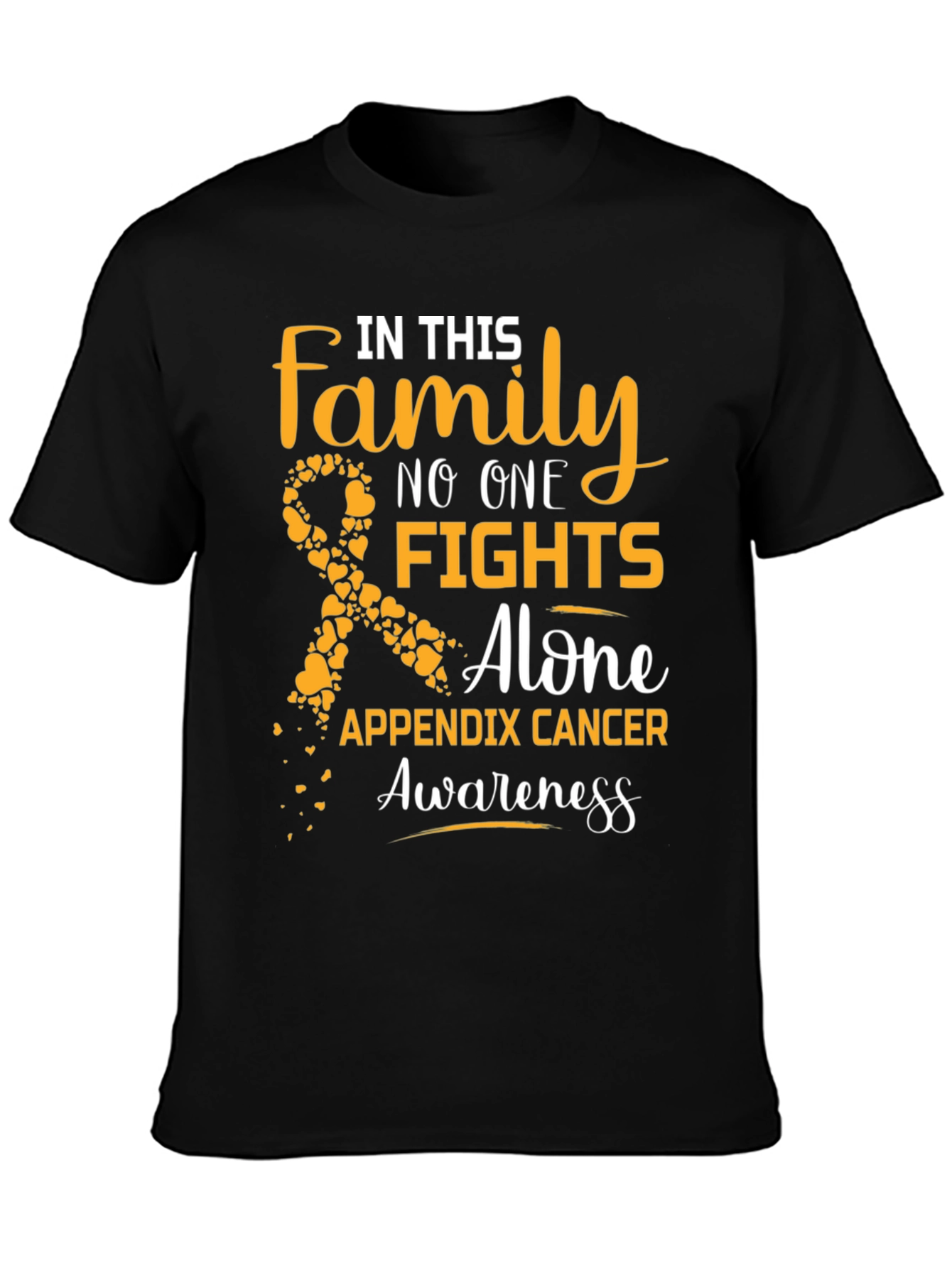 Appendix Cancer Awareness T-Shirt: Family Fights Alone